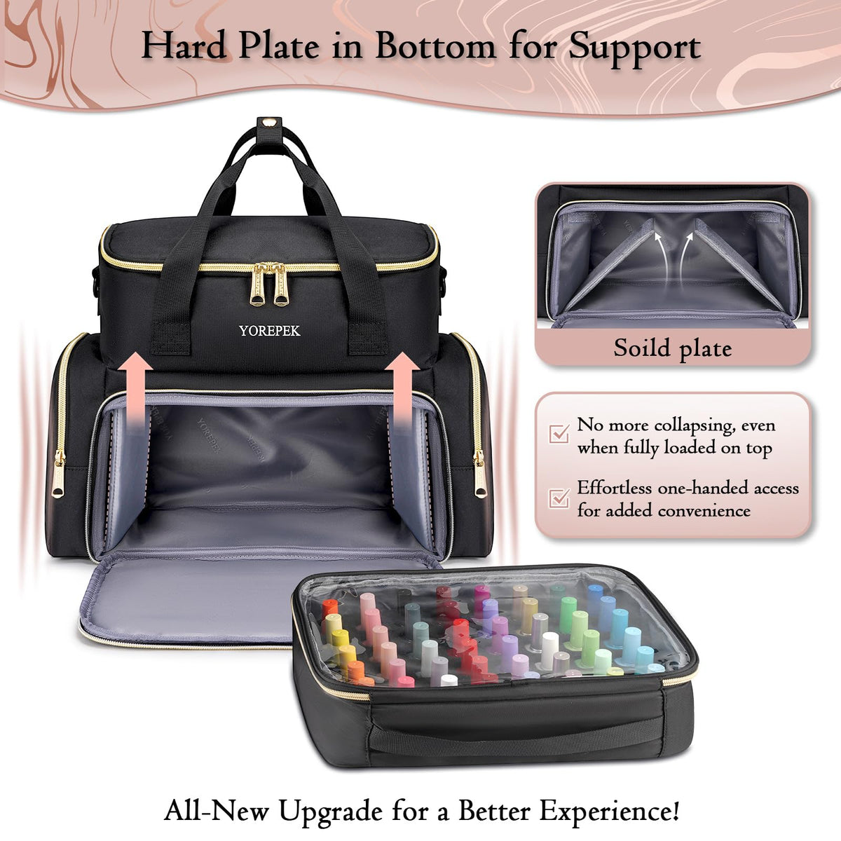 YOREPEK Nail Polish Organizer Case with Removable Pouches