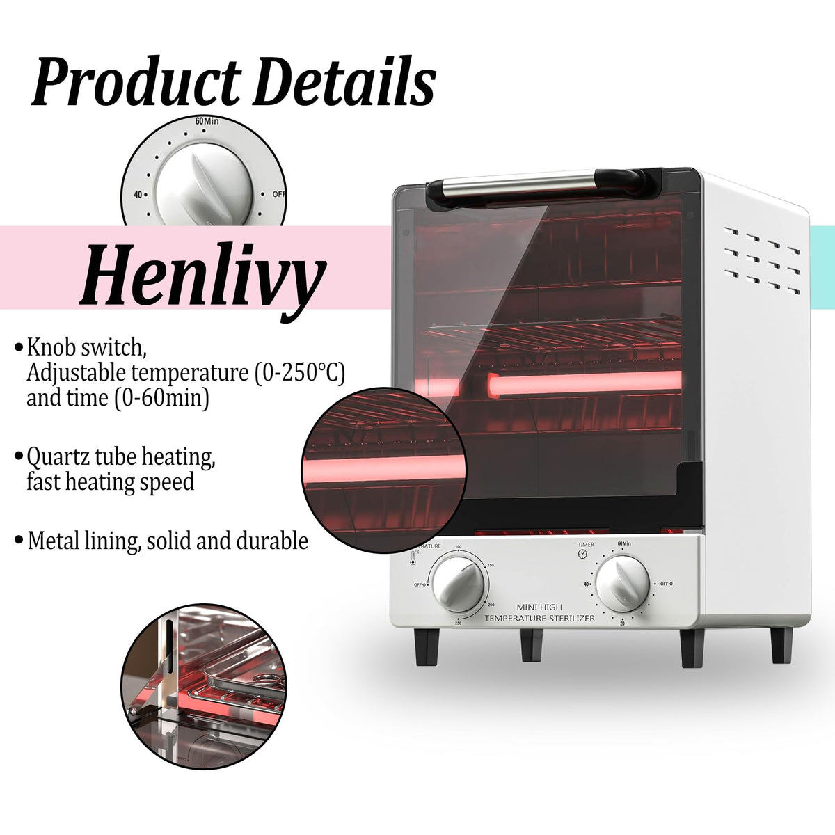 High Temperature Dry Heat Sterilizer with Timer and Temperature Control