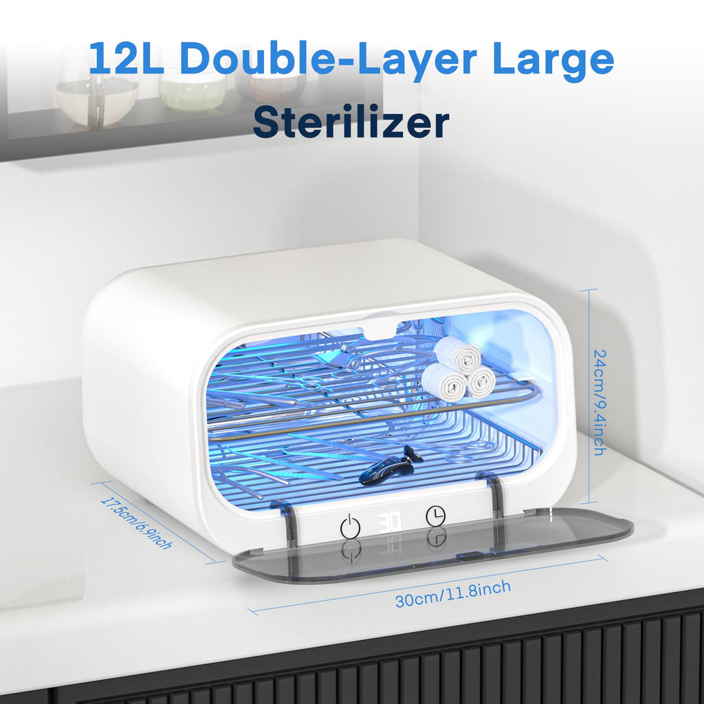 Yofuly 12L Double-Layer Sterilizer and Nail Tool Cleaning Cabinet