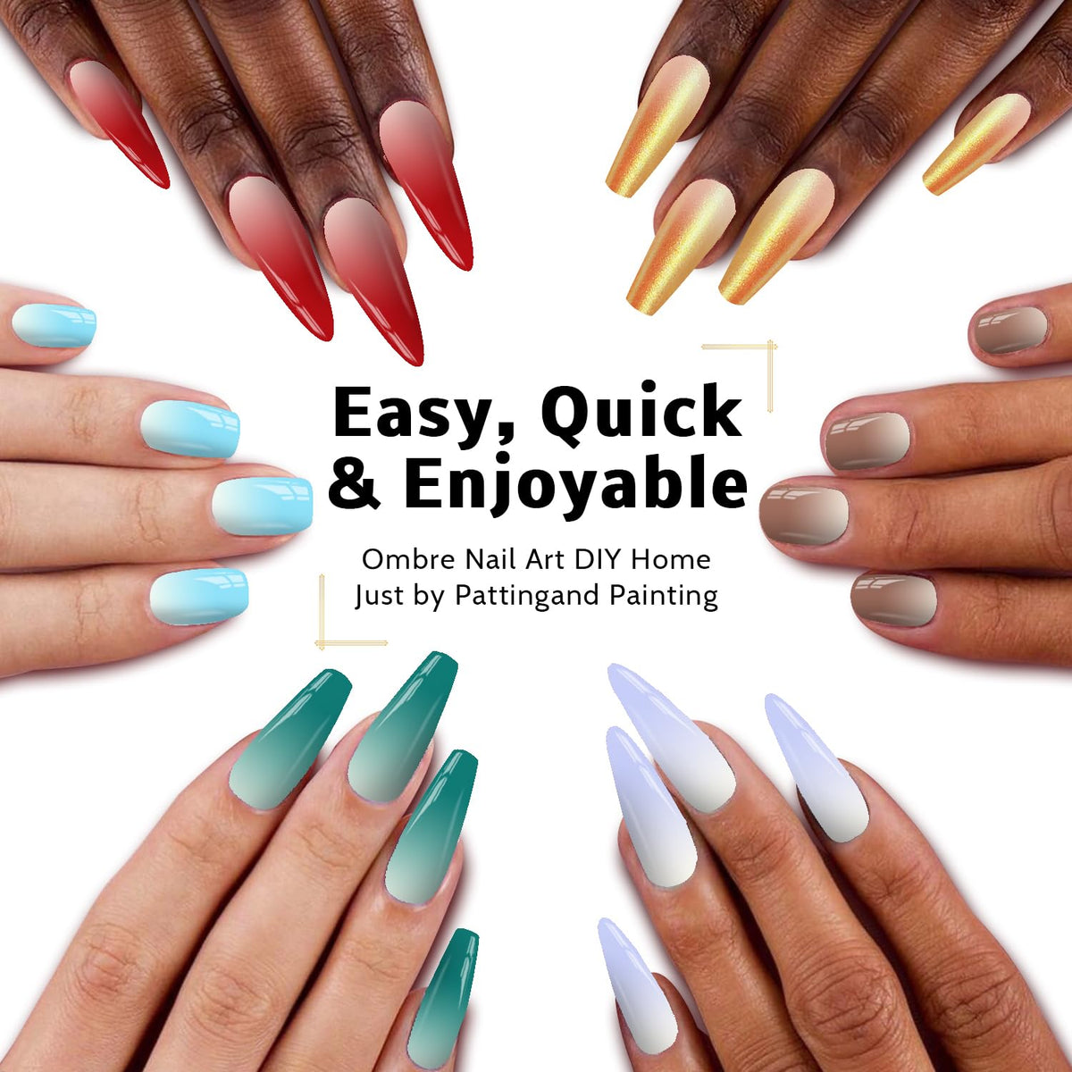 Sponge Pat Paint Gel Nail Polish for Ombre Nail Art