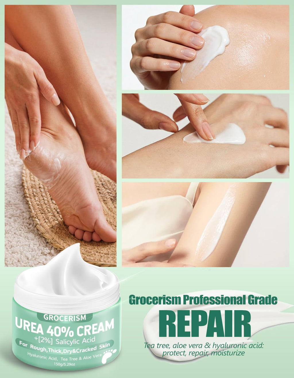 Grocerism Urea Cream with 2% Salicylic Acid for Rough, Dry Skin