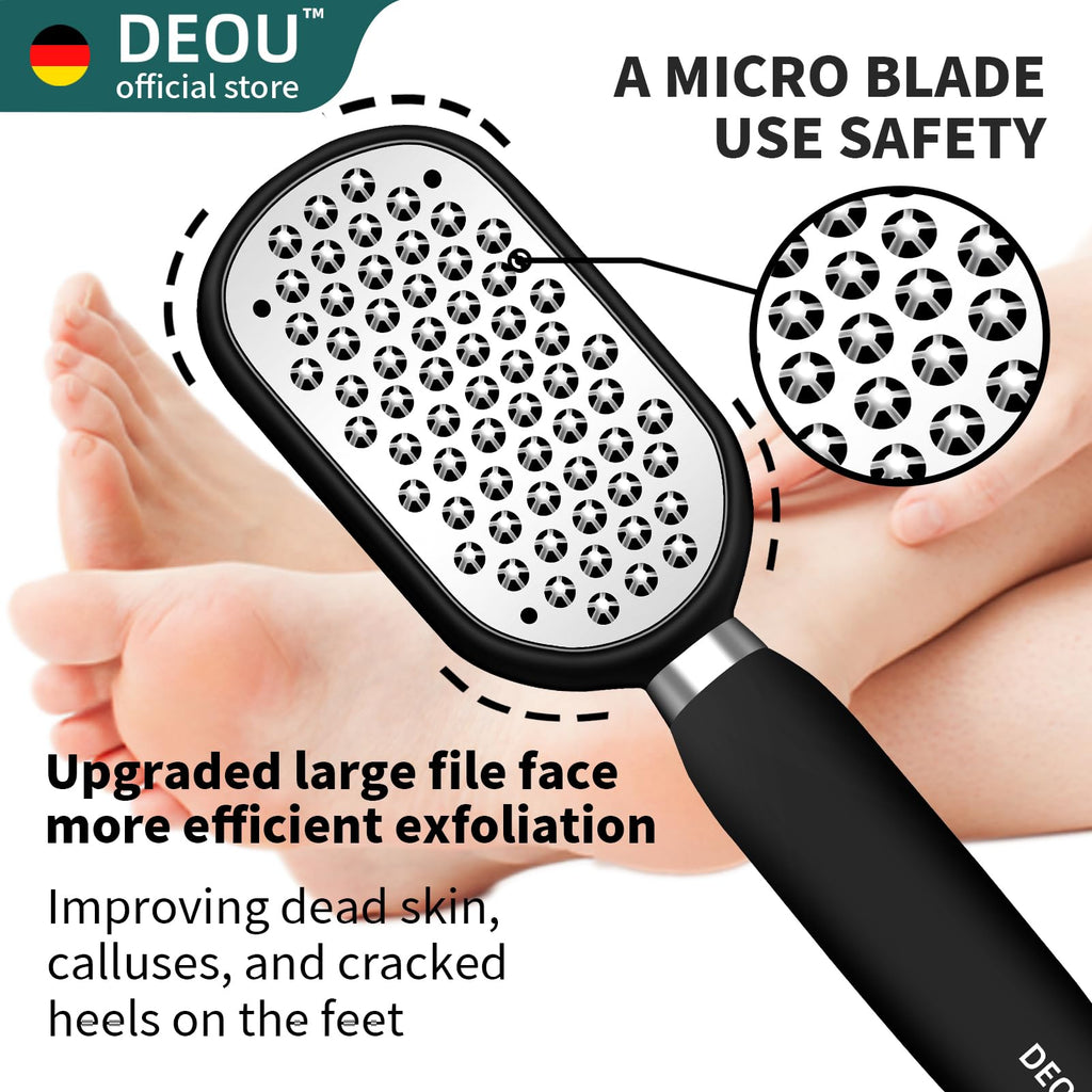 DEOU Black Metal Foot File with 304 Stainless Steel Surface