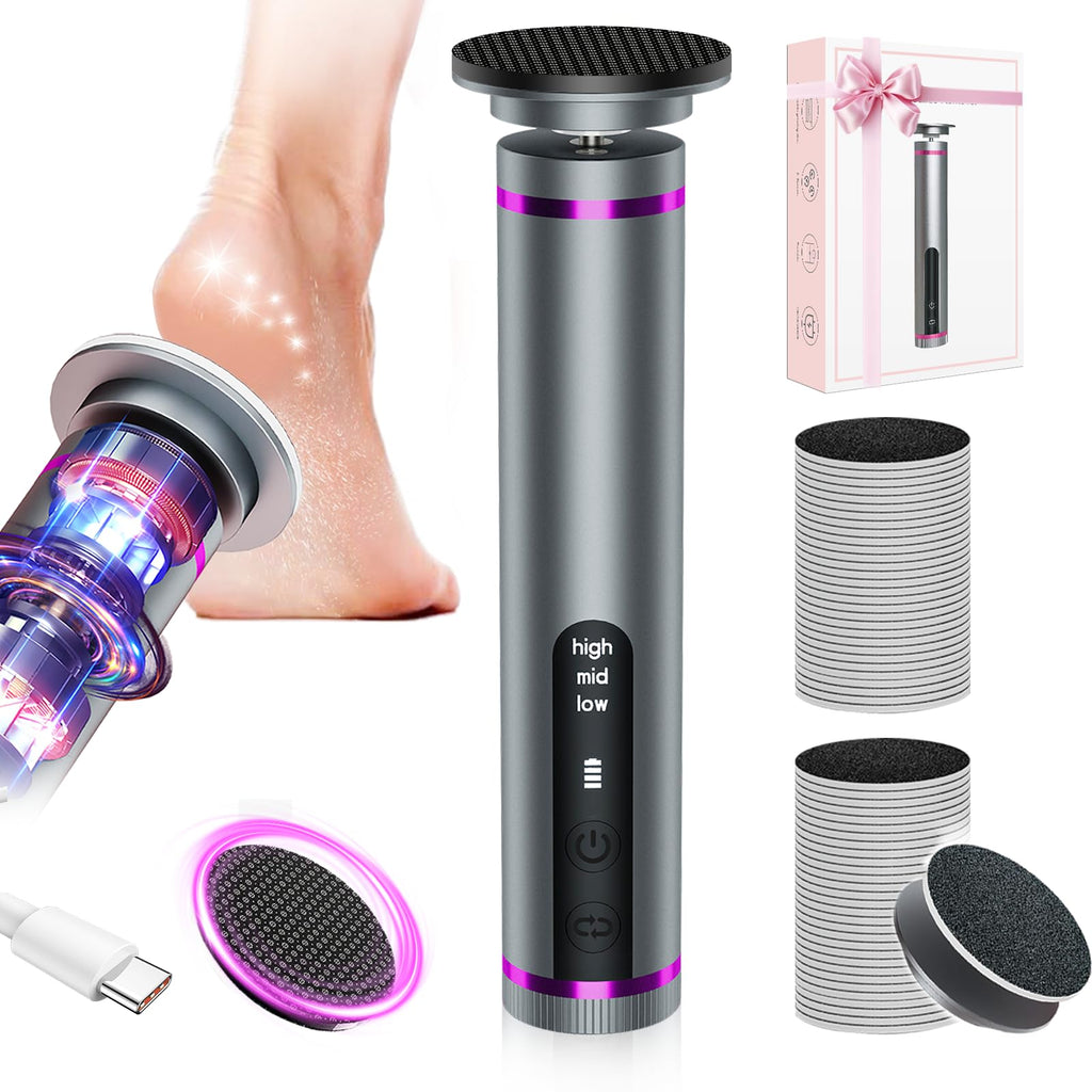 Electric Foot Callus Remover with Nano-Glass Head and Sandpaper Discs