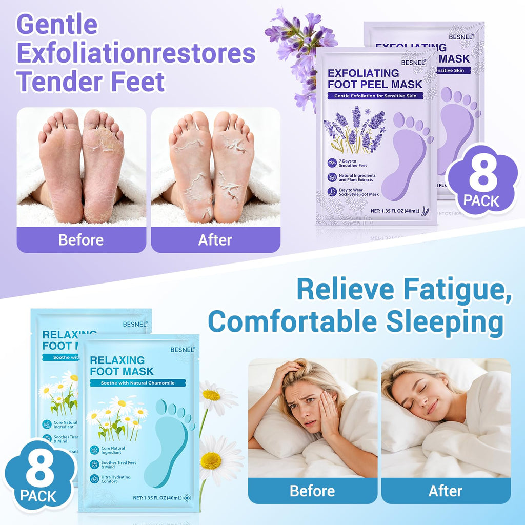 Moisturizing and Exfoliating Foot Care Masks for Dry, Rough Feet