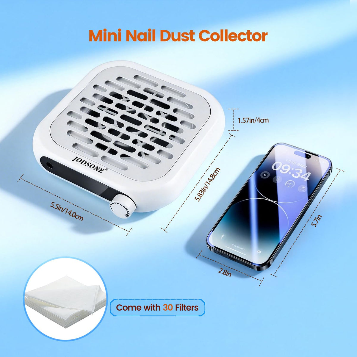 JODSONE Mini Nail Dust Collector with Powerful Suction