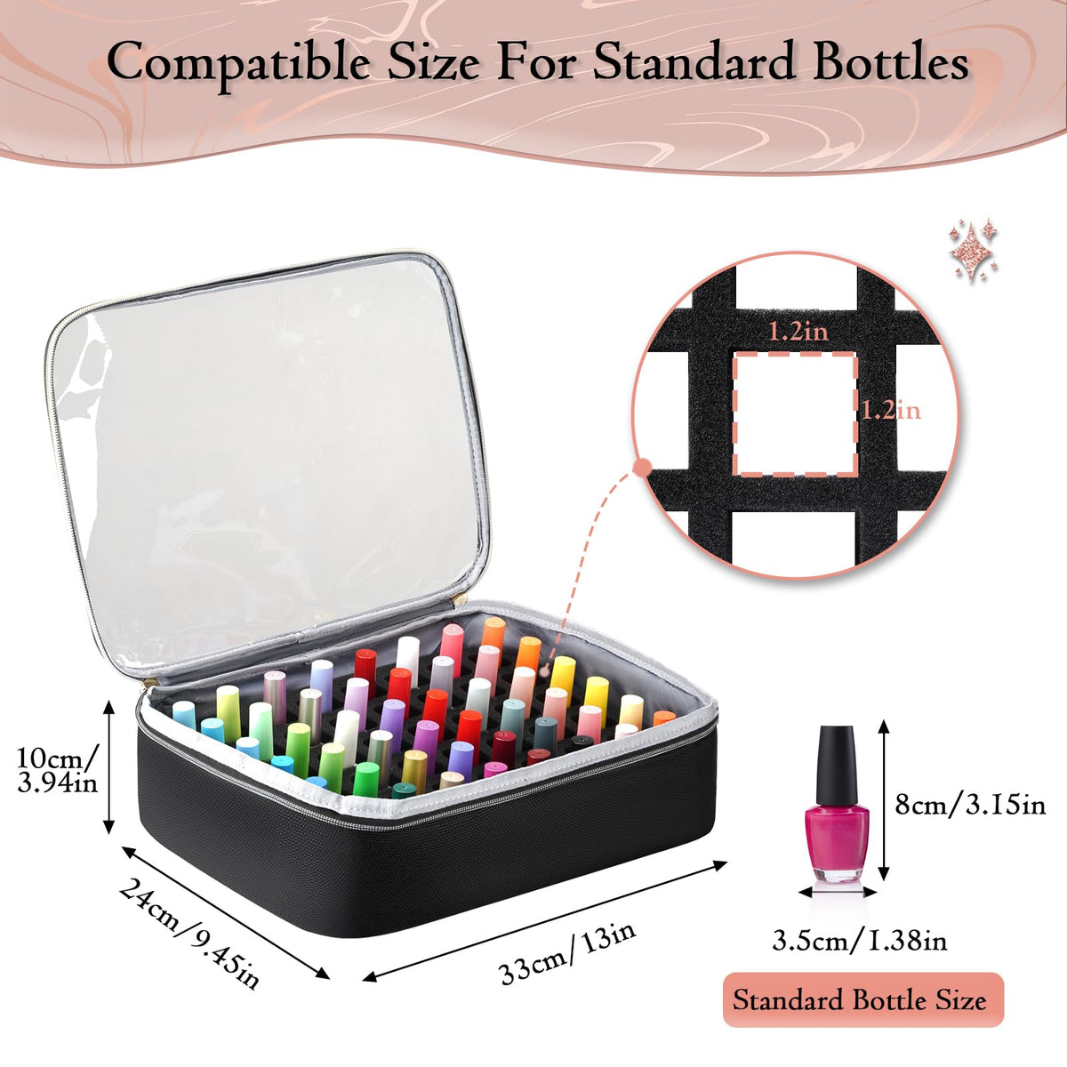 YOREPEK Nail Polish Organizer Case with Removable Pouches
