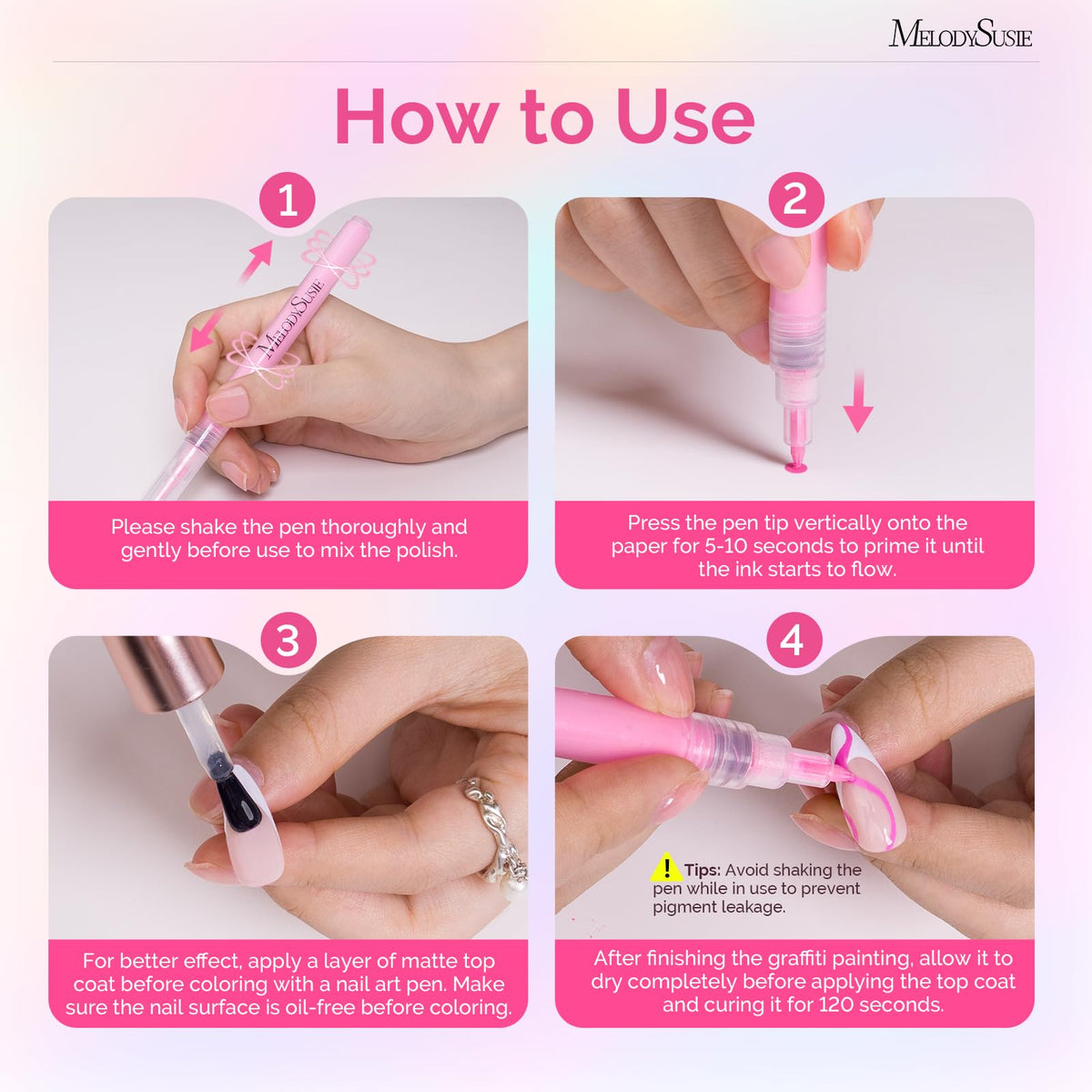 MelodySusie Nail Art Pens Set for Nail Design and Manicure