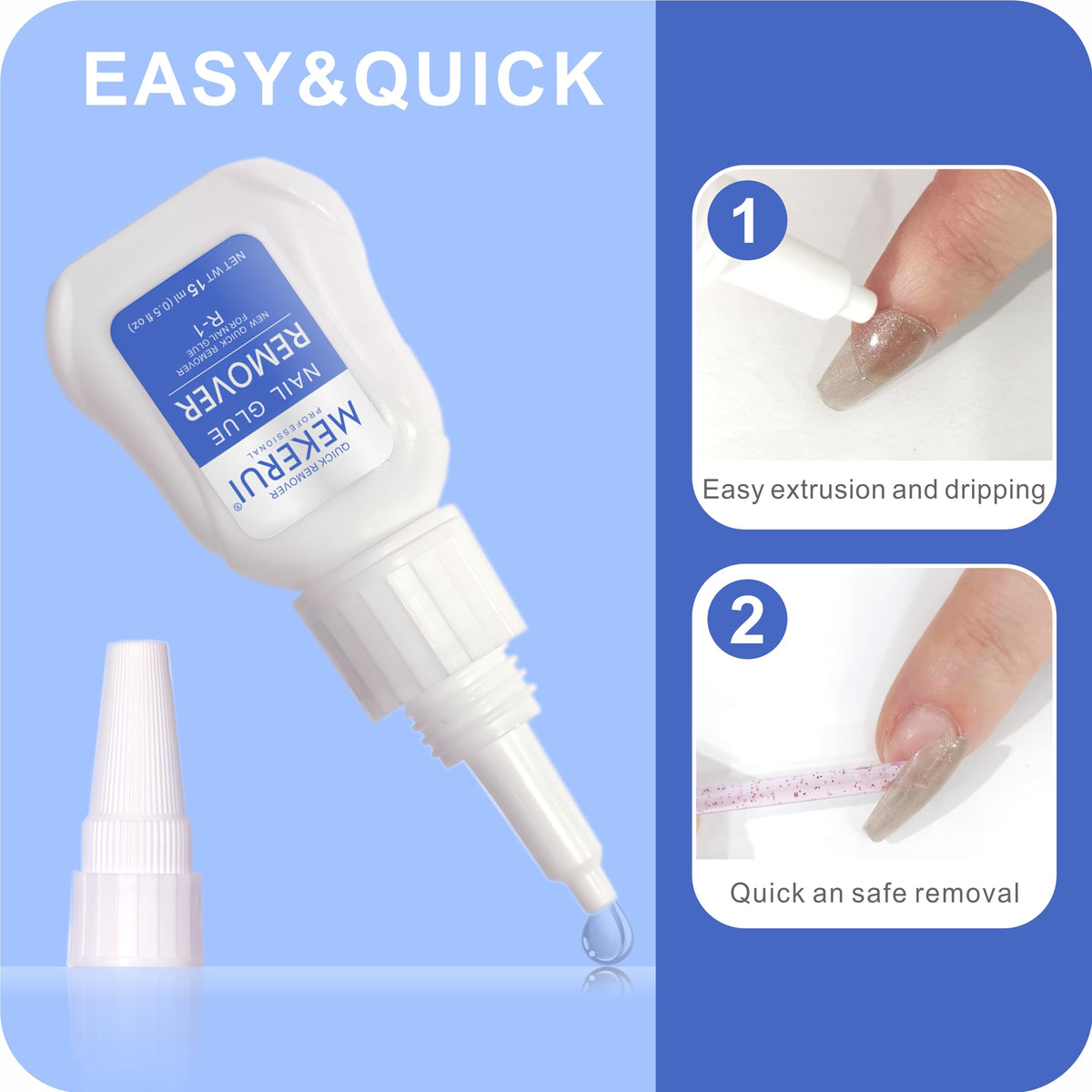 Mekerui G-1 & R-1 Nail Glue and Remover Kit