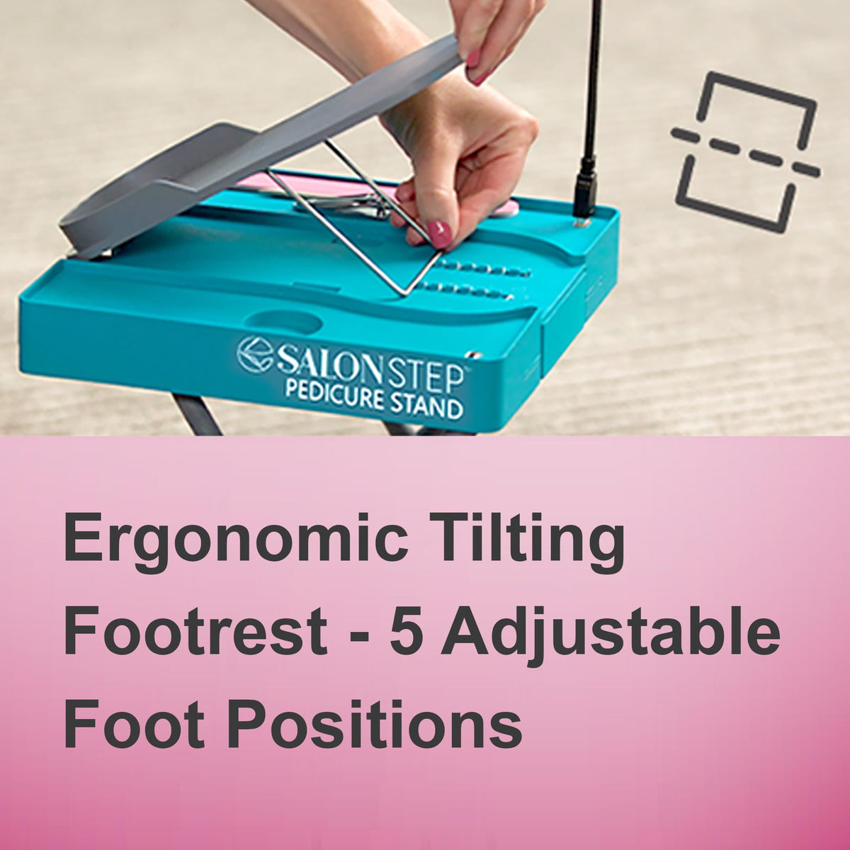 Beauty Footrest with LED Magnifier, Drying Fan and Storage