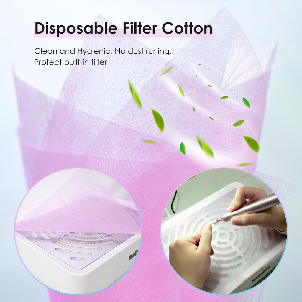 Nail Dust Collector with LED Lamp for Manicure