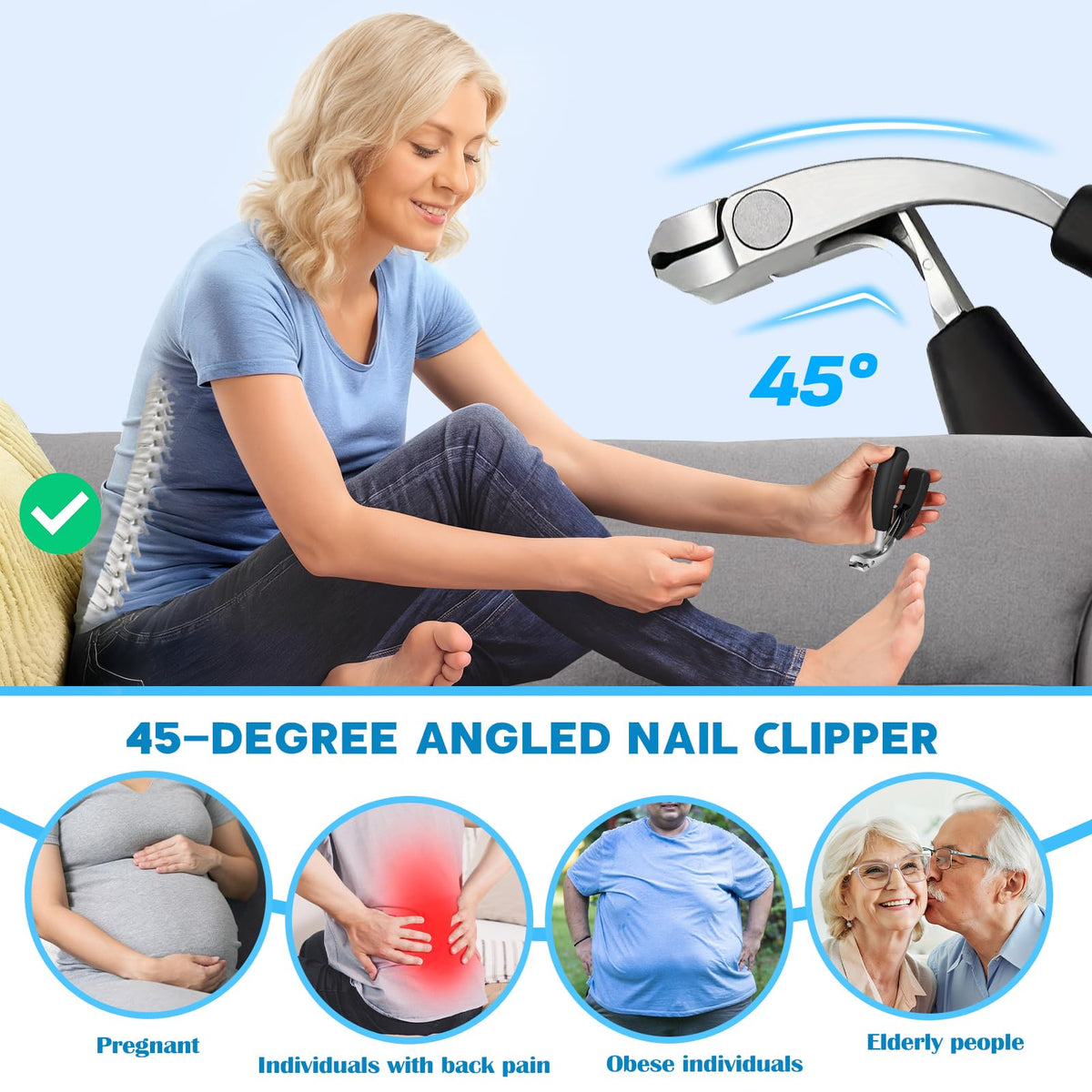 7-in-1 Black Heavy-Duty Toenail Clipper and Pedicure Kit