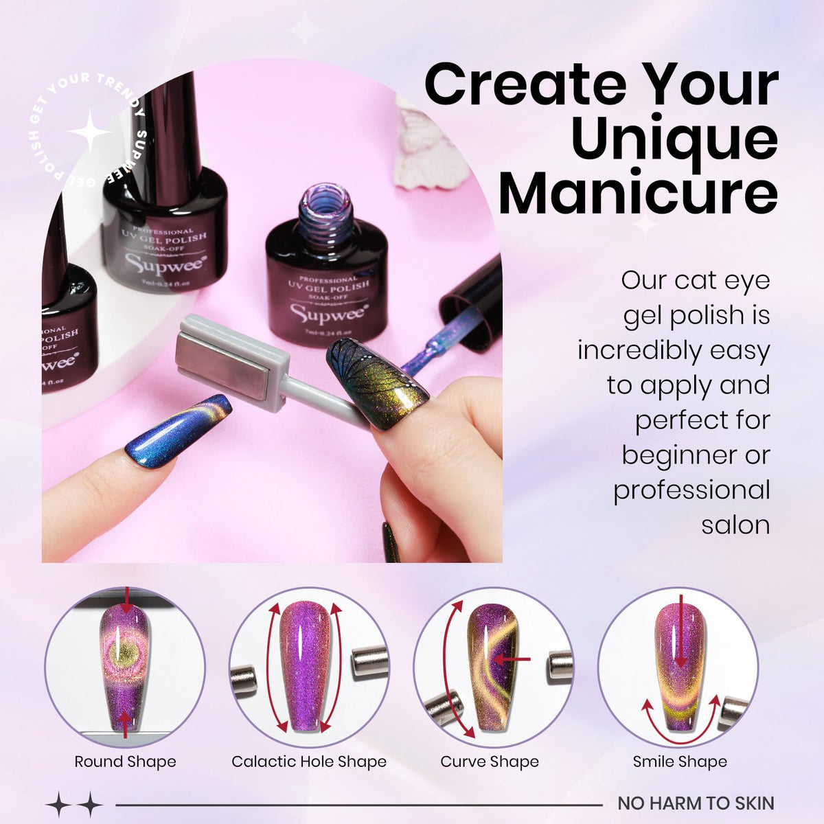 12-Color Cat Eye Gel Polish Collection with Magnetic Effect