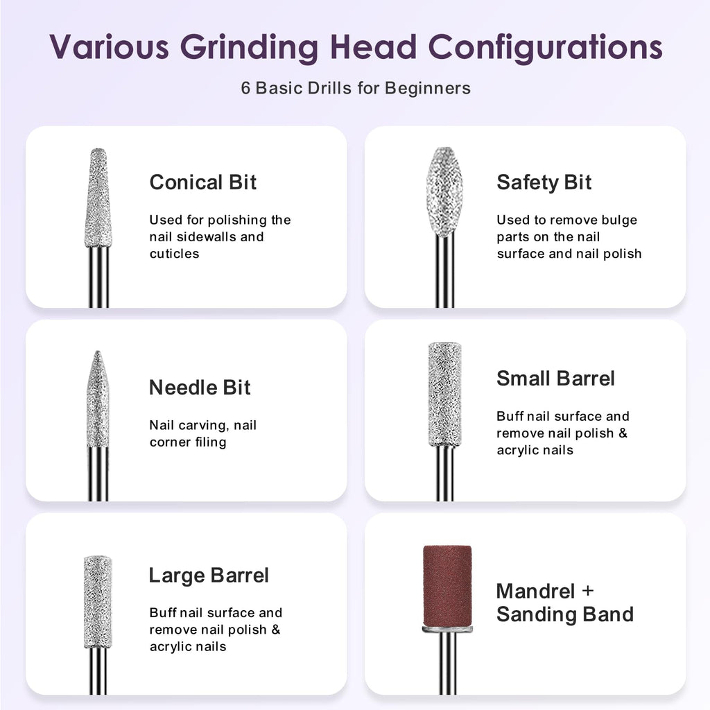 COSLUS C20 Cordless Nail Drill Electric File Kit for Manicure & Pedicure