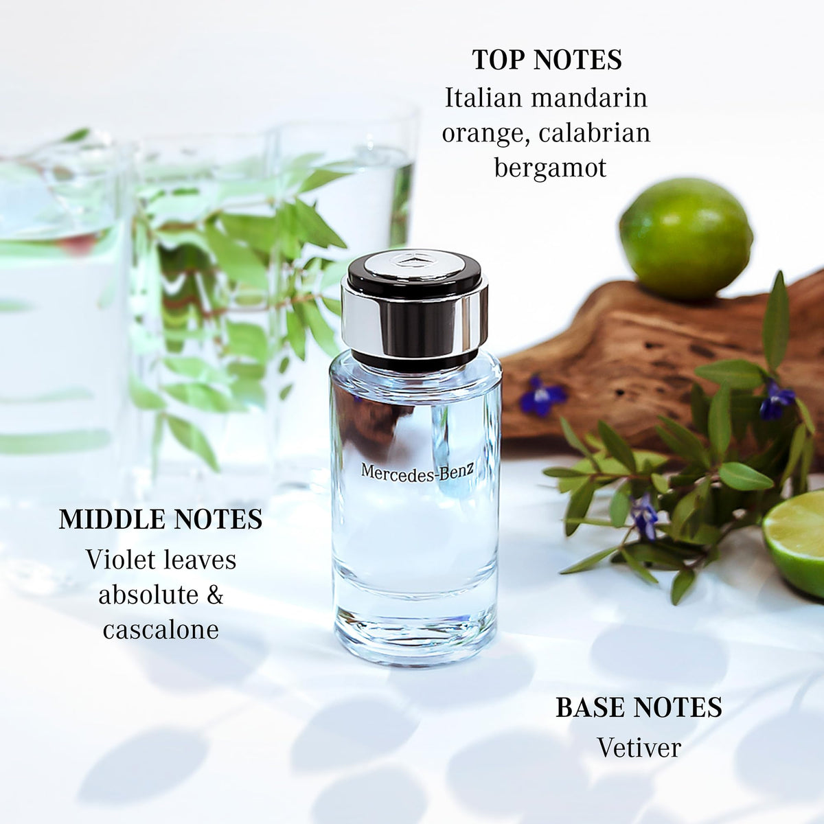 Mercedes-Benz Cologne for Men Eau de Toilette Spray, Woody Floral Fresh, 4 Fl Oz