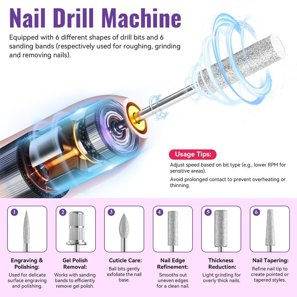 PHOENIXY Gel Nail Polish Manicure Kit with UV LED Lamp and Nail Drill