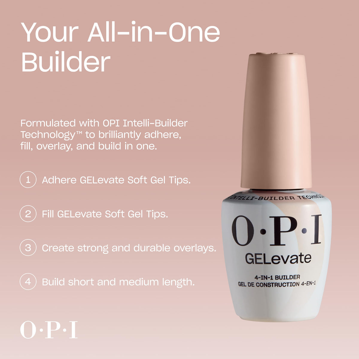 OPI GELevate 4-in-1 Vegan Nail Builder Gel, 15 mL
