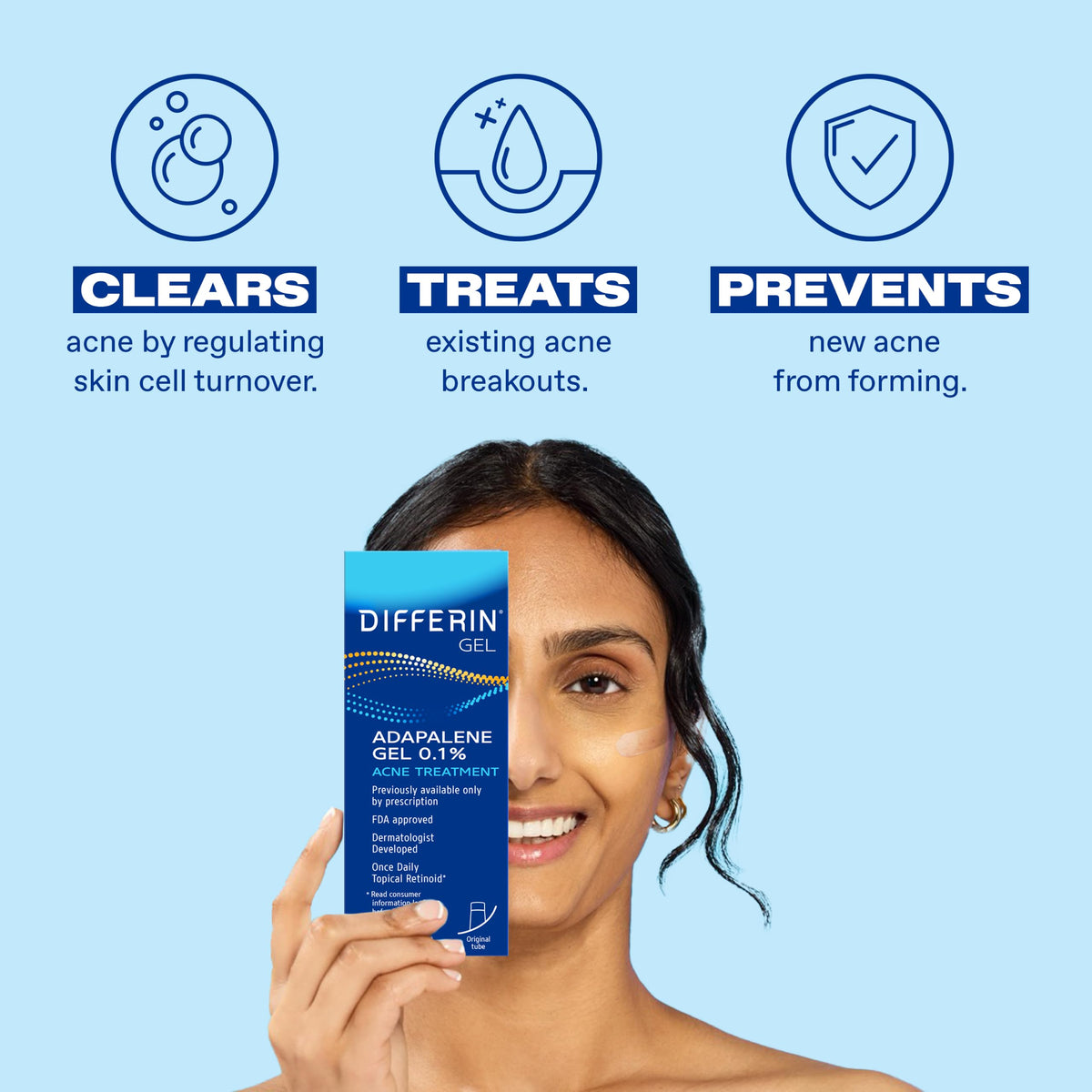 Differin Adapalene Acne Treatment Gel 0.1%, 45g Pump