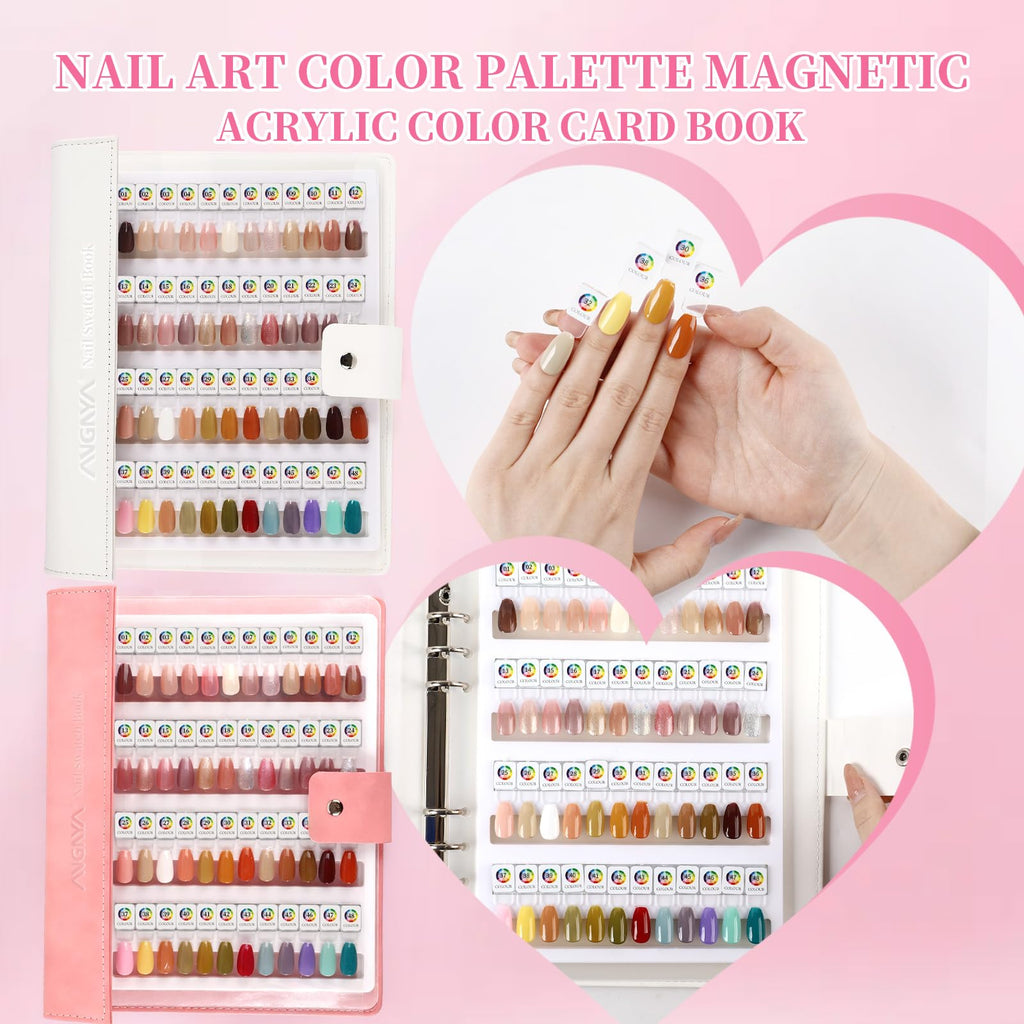 ANGNYA Magnetic Nail Swatch Book for Nail Color Display
