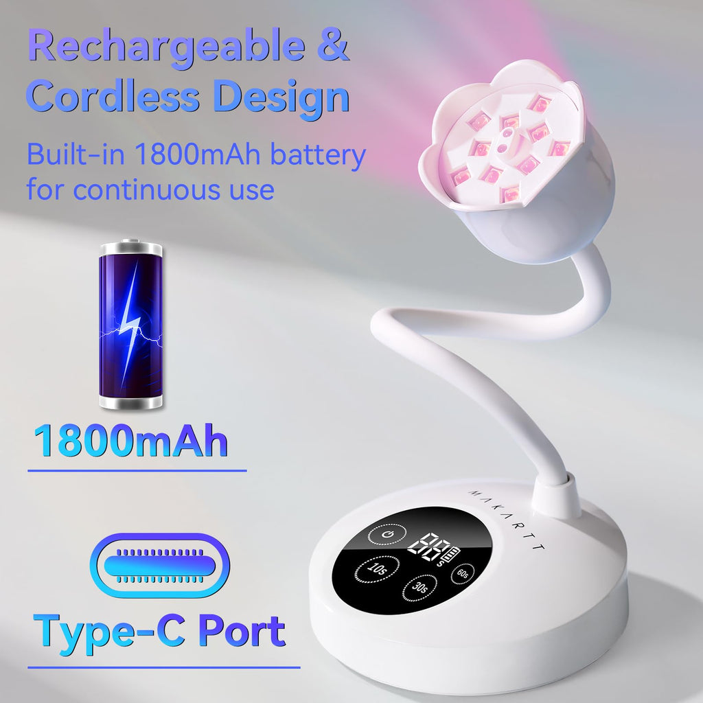 Makartt Rechargeable UV LED Nail Lamp for Gel Nails