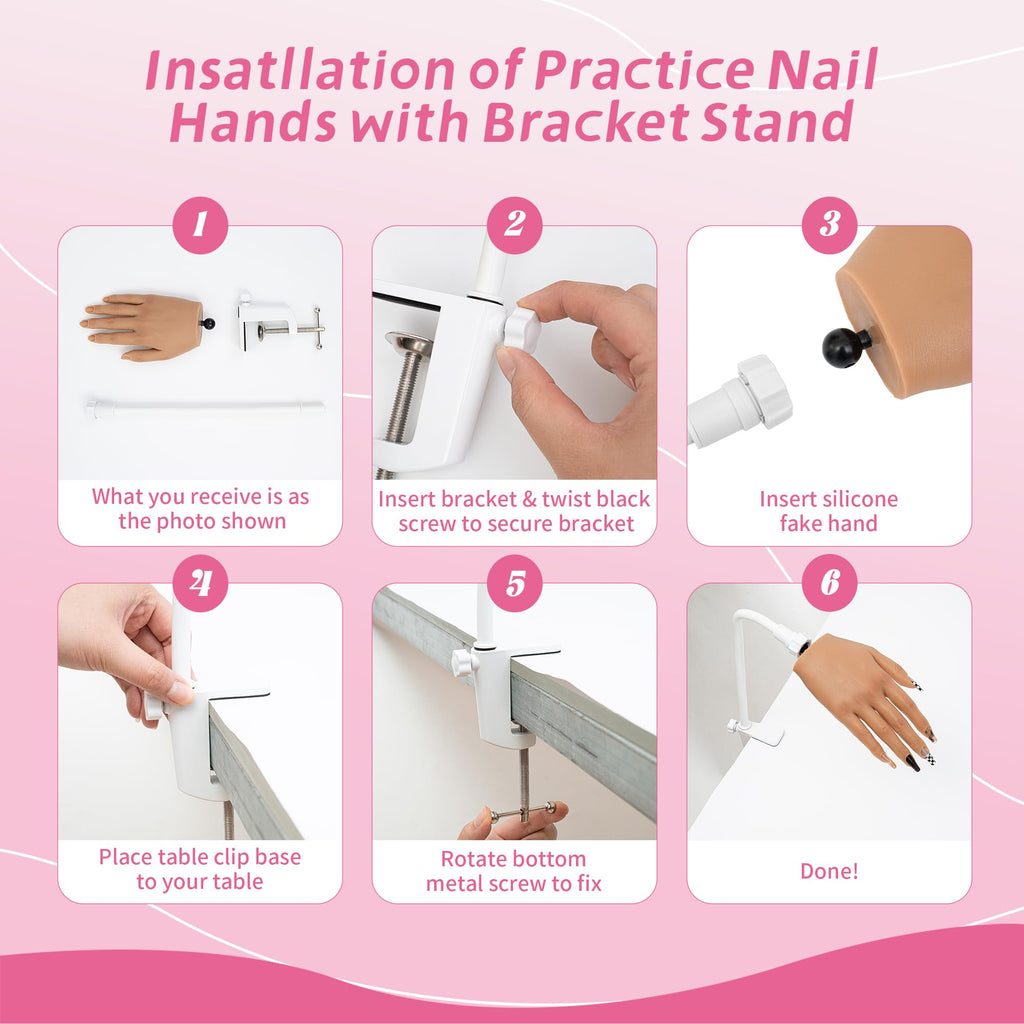 Realistic Silicone Practice Hand for Acrylic, Gel and Nail Polish Training
