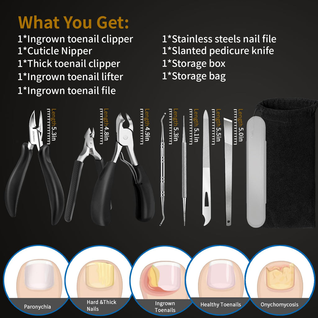 EBEWANLI Toe Nail Kit, Pedicure Tools for Toenail Care