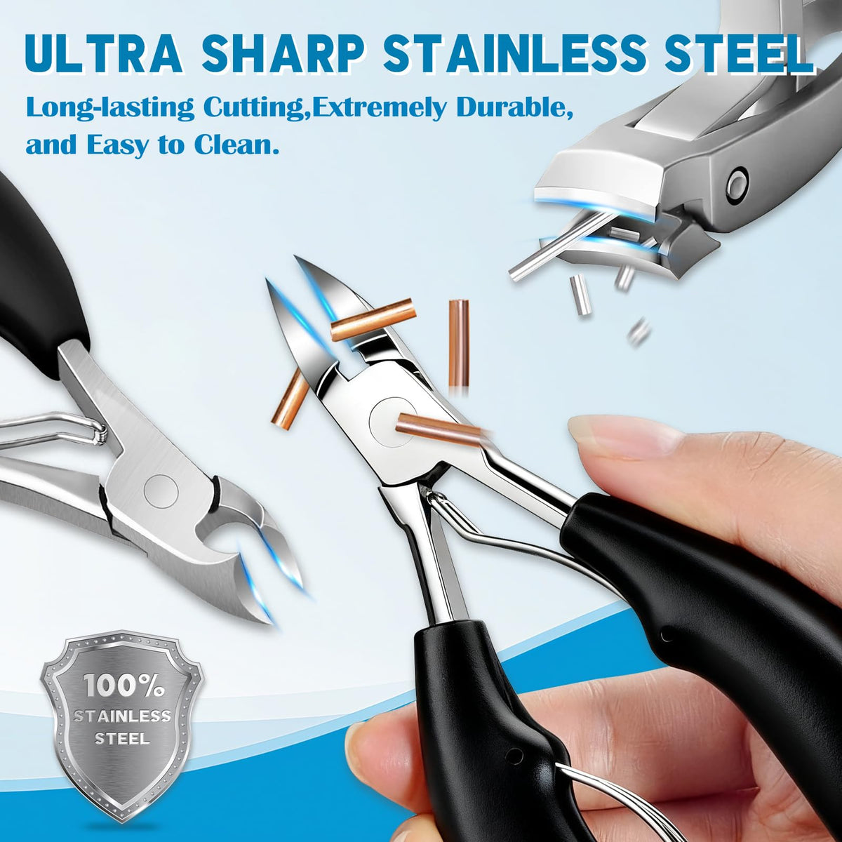7-in-1 Black Heavy-Duty Toenail Clipper and Pedicure Kit