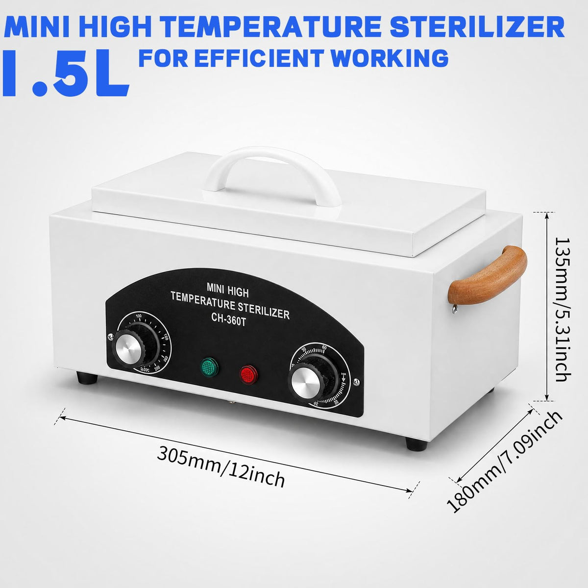 High Temperature Nail Tool Sterilizer Autoclave Machine, 110V 1.5L 300W