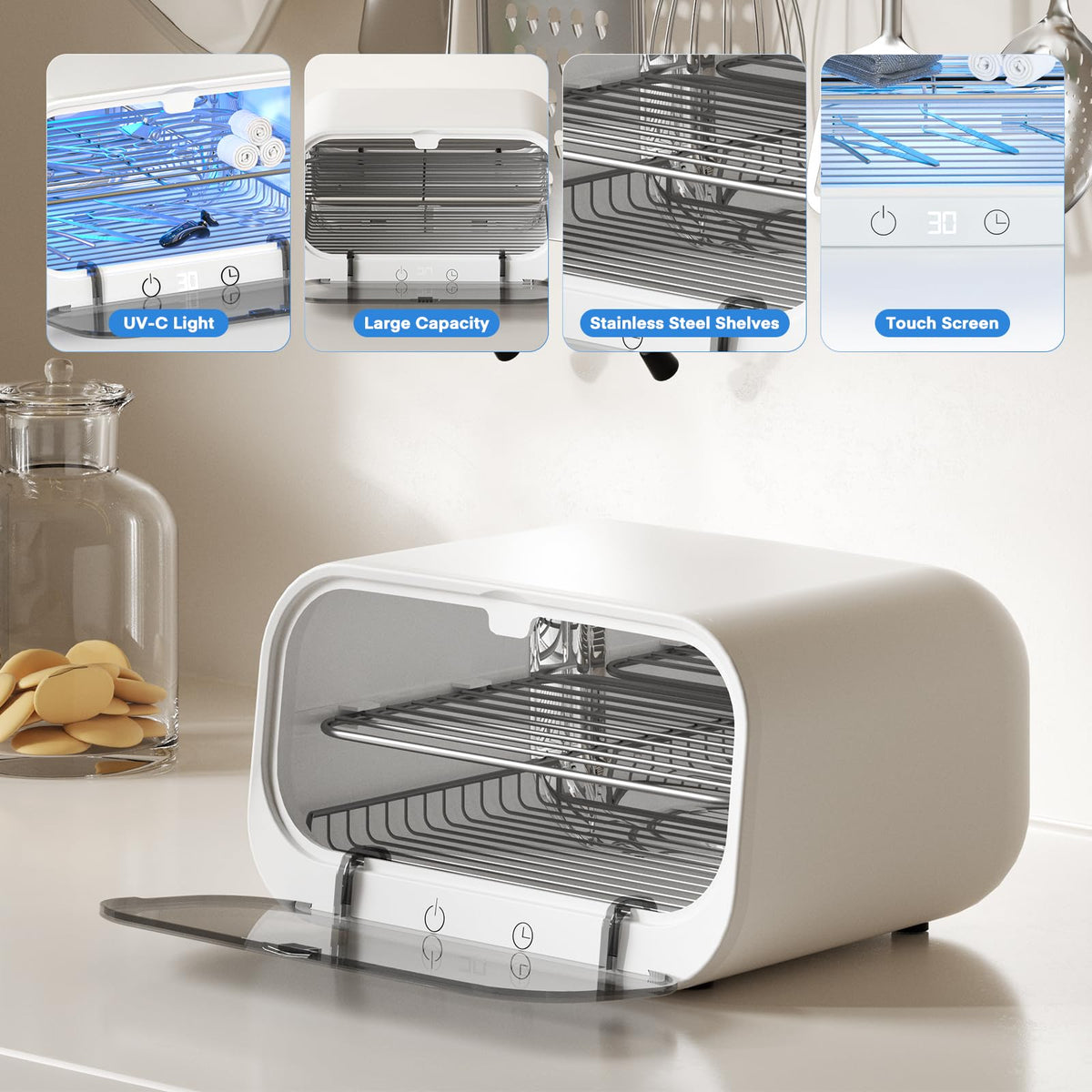 Yofuly 12L Double-Layer Sterilizer and Nail Tool Cleaning Cabinet