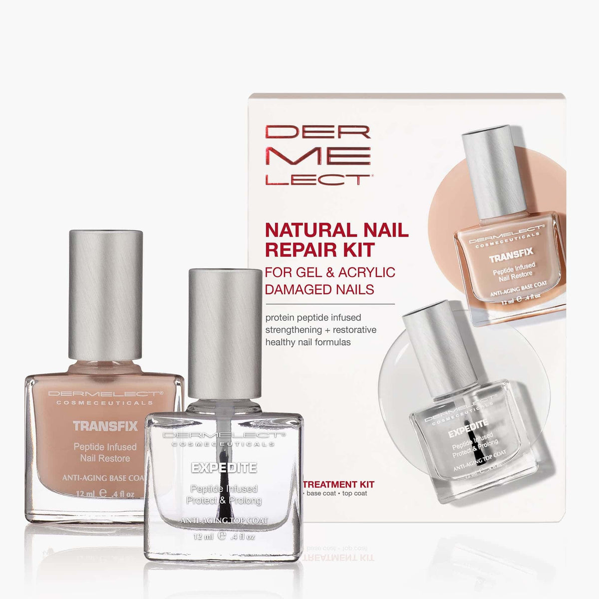 Dermelect Natural Nail Repair Kit, 2-Piece Strengthening Treatment