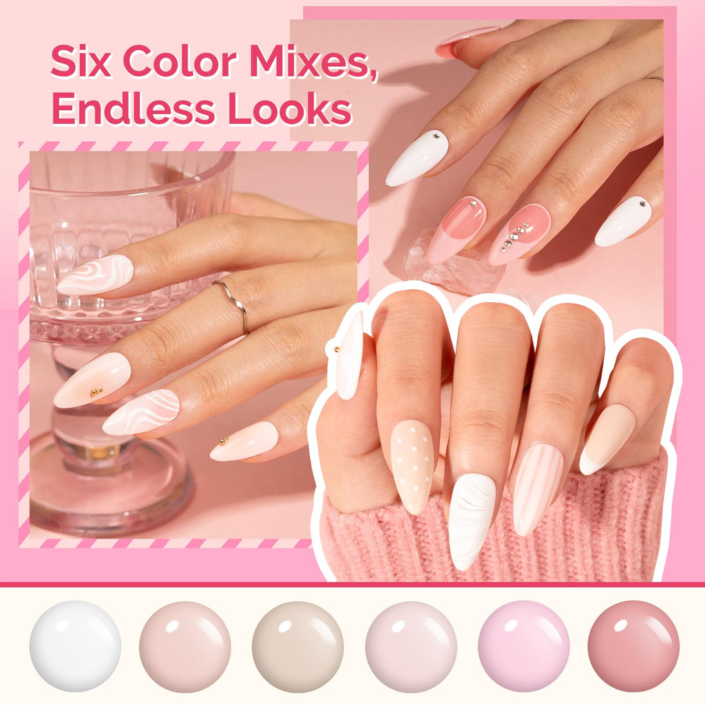 MelodySusie TPO & HEMA-Free Plant-Based Gel Nail Polish Set, 6 Colors