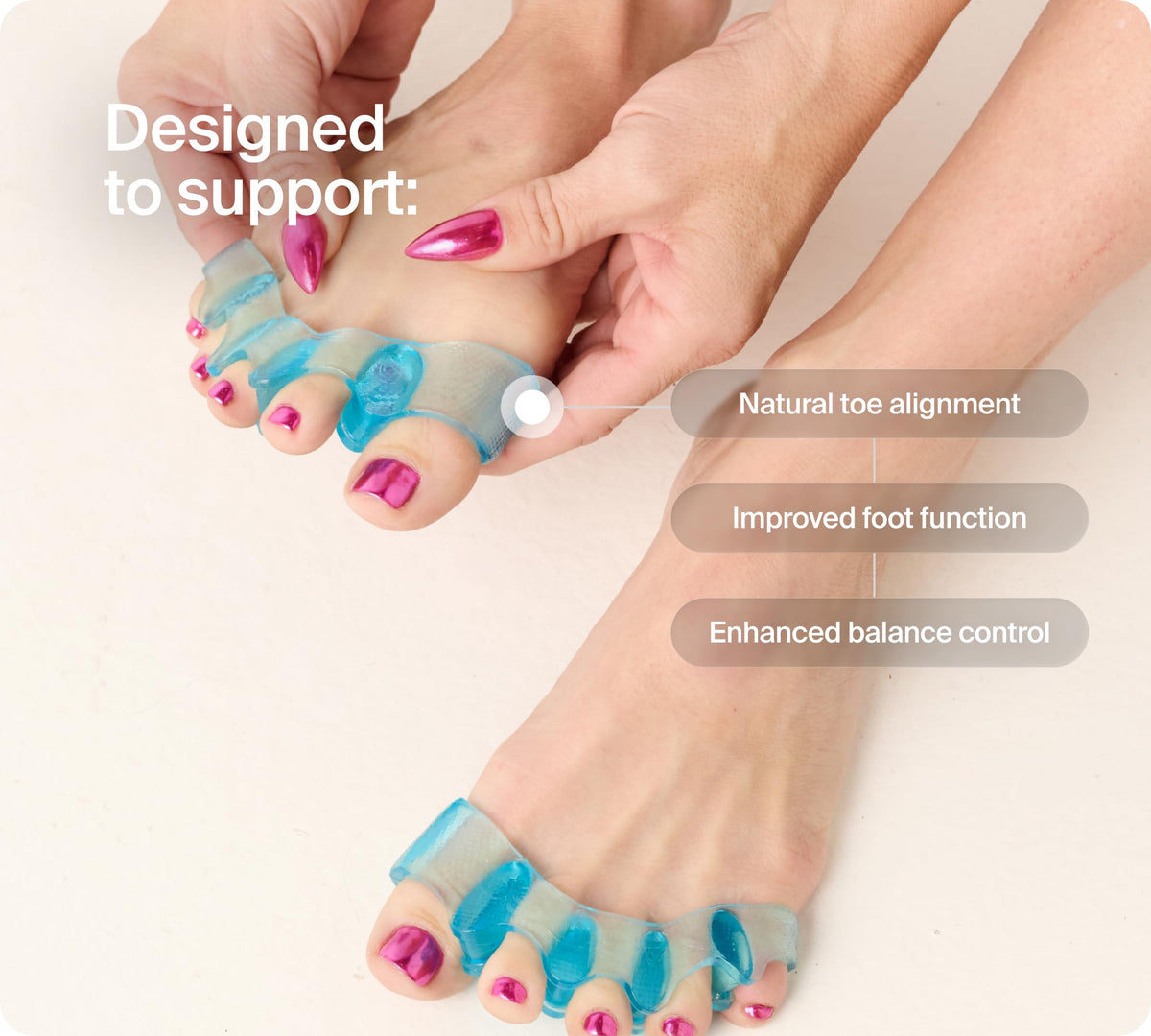 NABOSO Splay 2.0 Gel Toe Separators for Women and Men