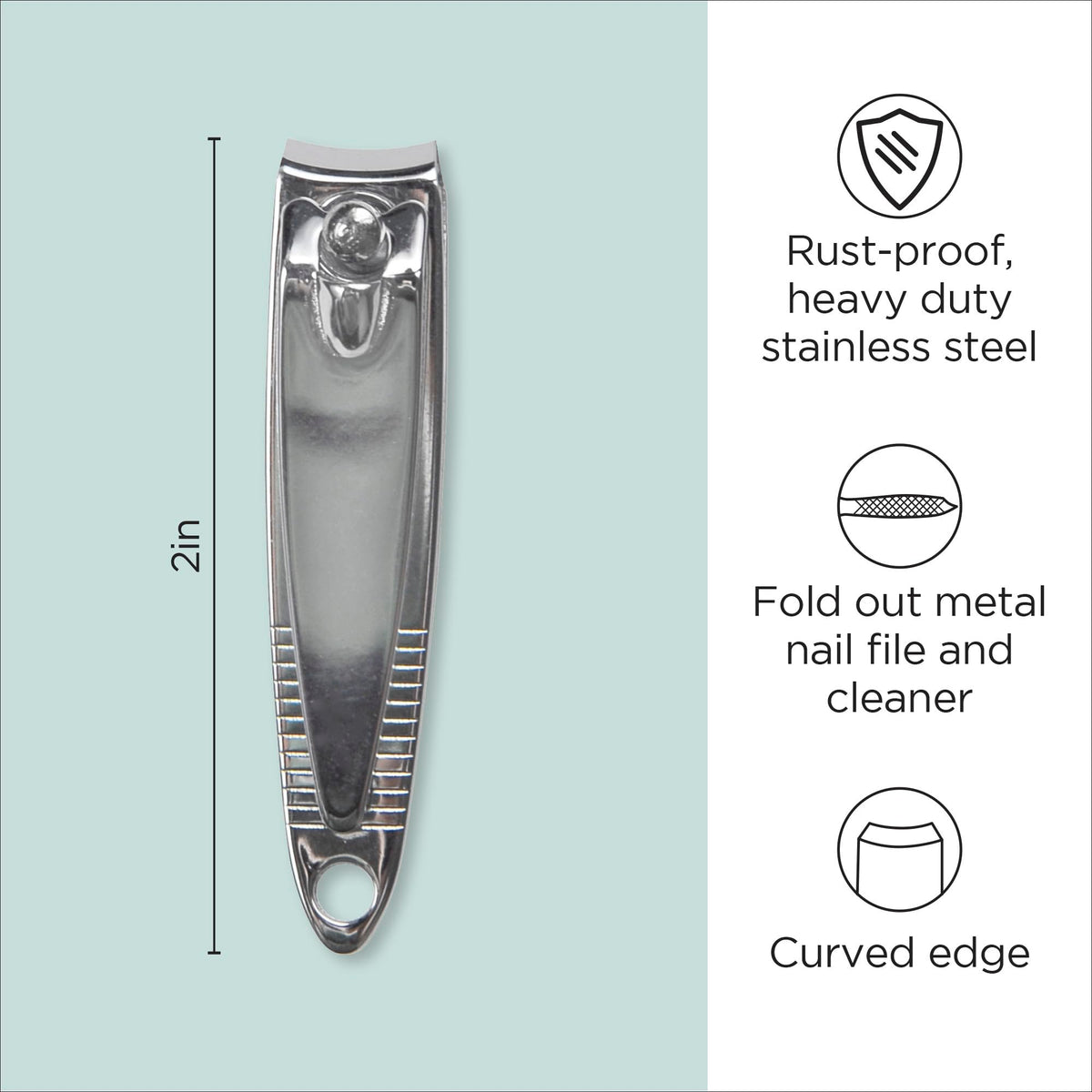 Diane D904 Stainless Steel Nail Clippers with Fold-Out File, 72 Count