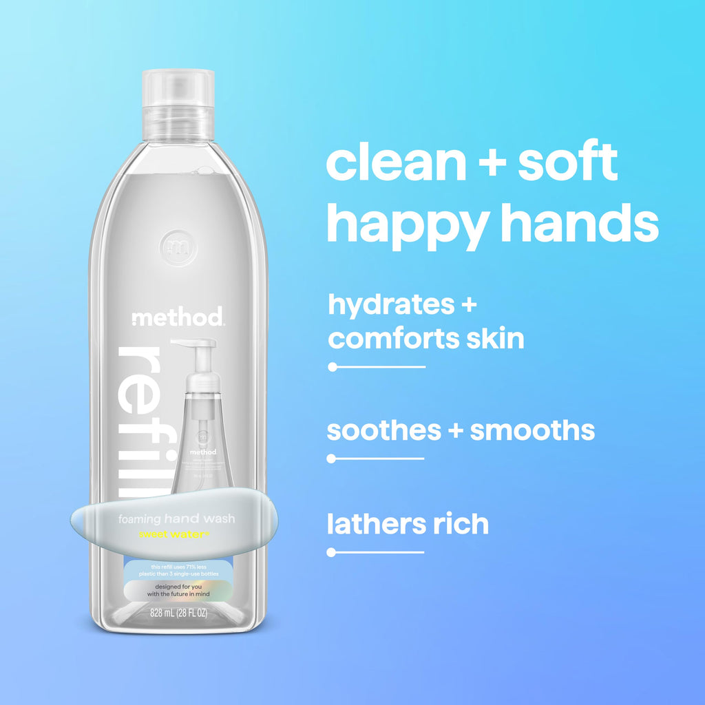 method Foaming Hand Wash Refill Sweet Water, 28 fl oz, 4 Pack