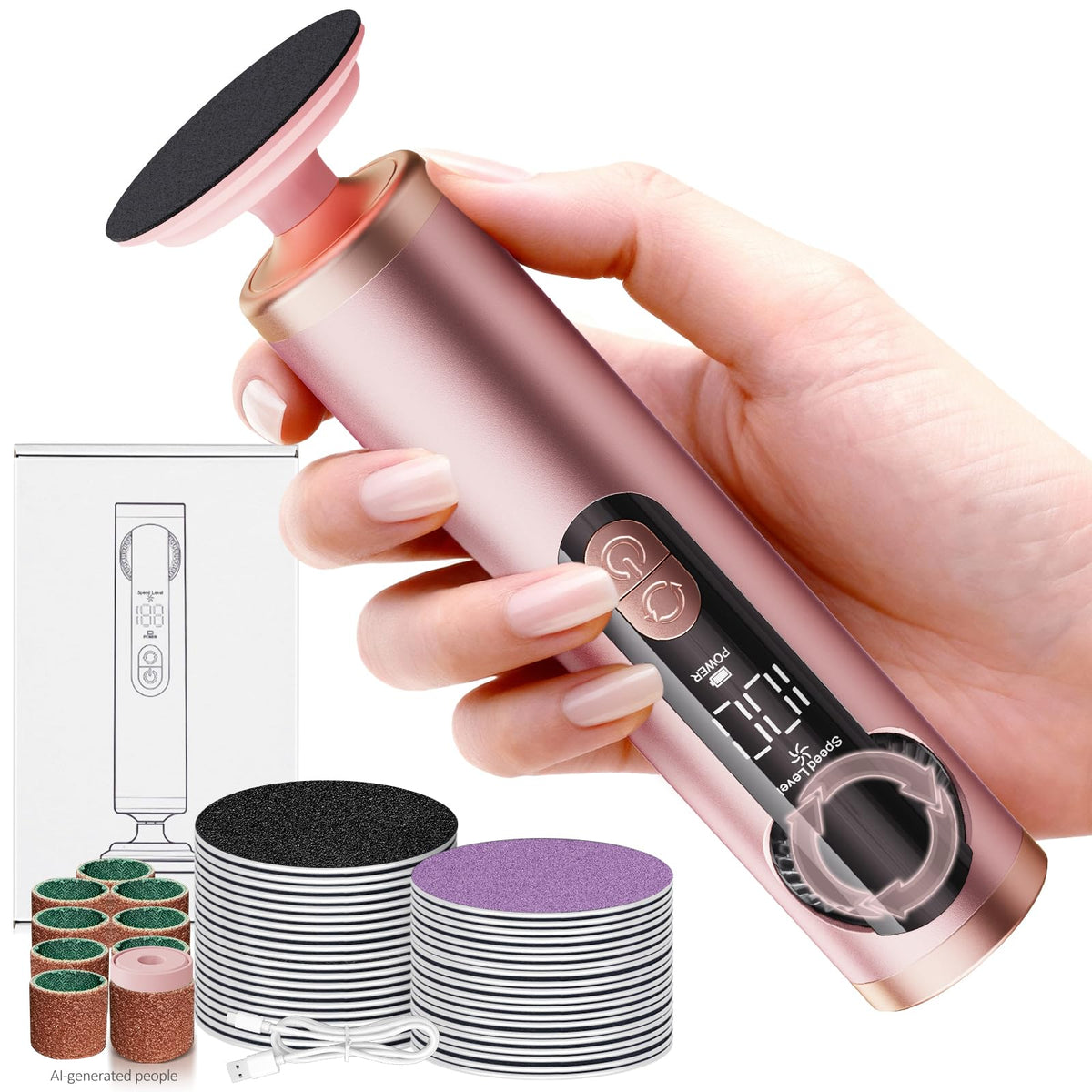 Rechargeable Electric Foot Callus Remover with Adjustable Speed