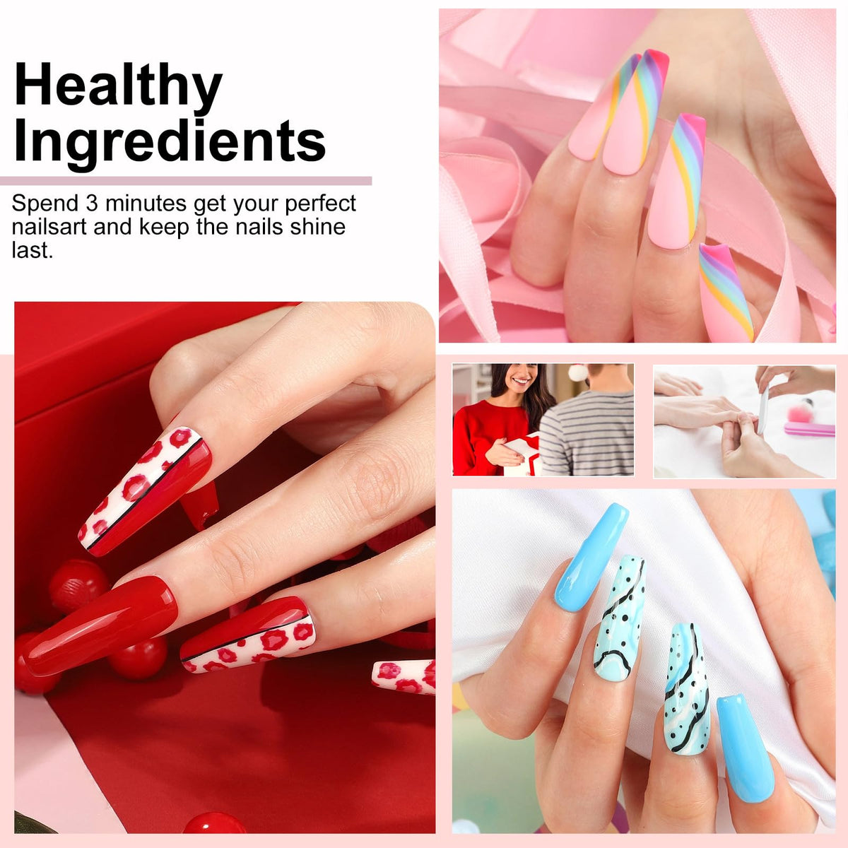 Gel Nail Polish Kit with UV Nail Lamp, Drill, Top Coats and Manicure Tools