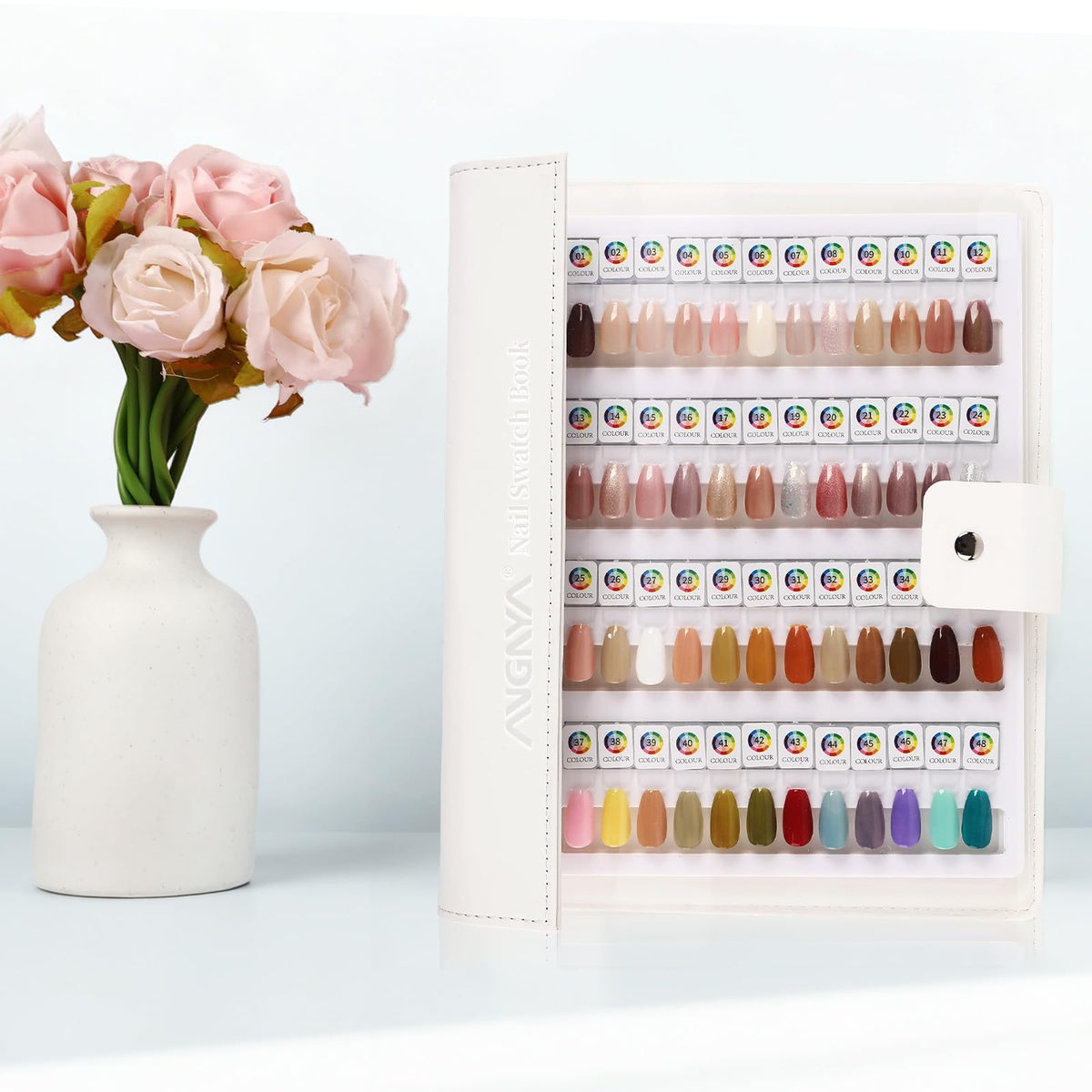 ANGNYA Magnetic Nail Swatch Book for Nail Color Display