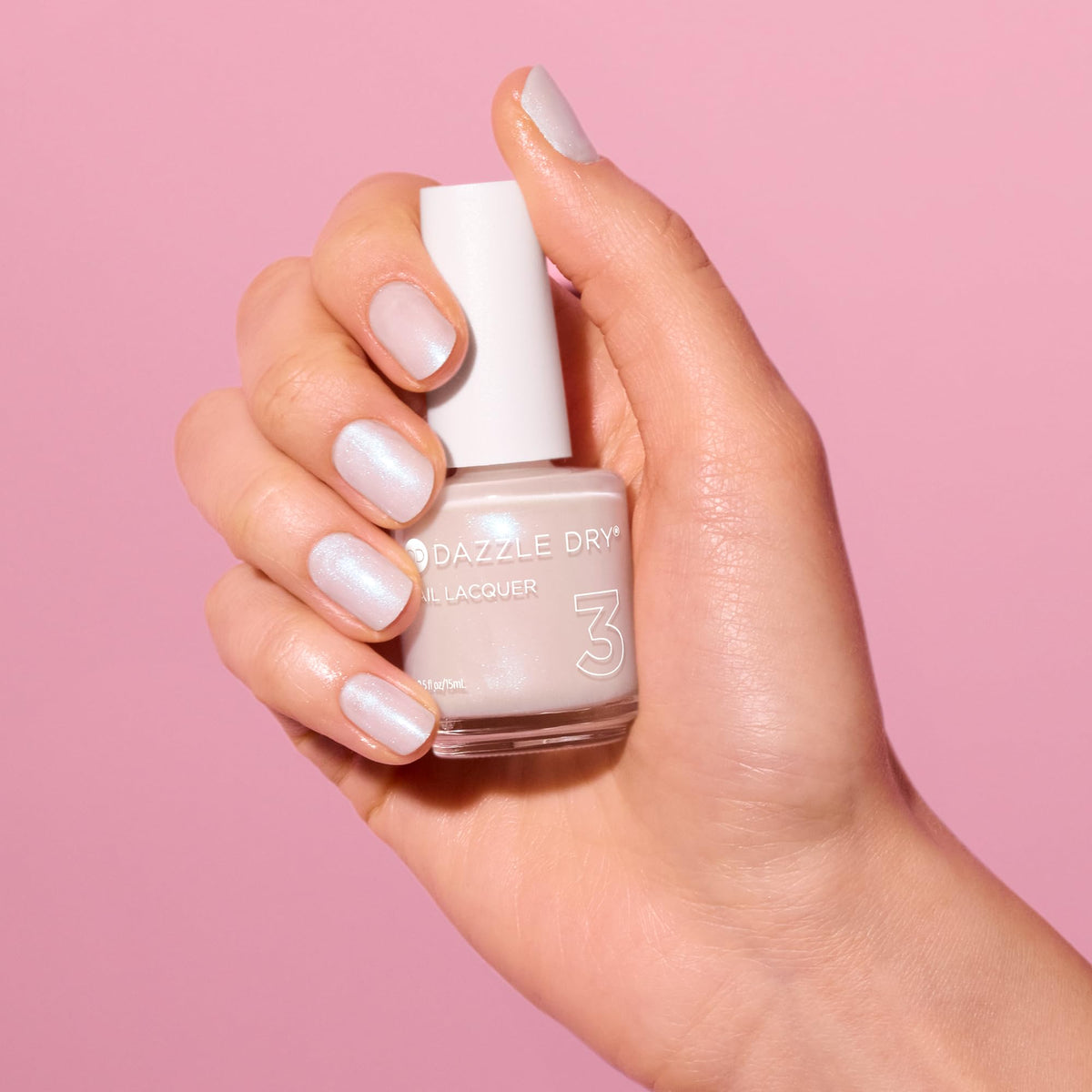 Dazzle Dry Nail Lacquer Step 3 – Artisan Off White Iridescent