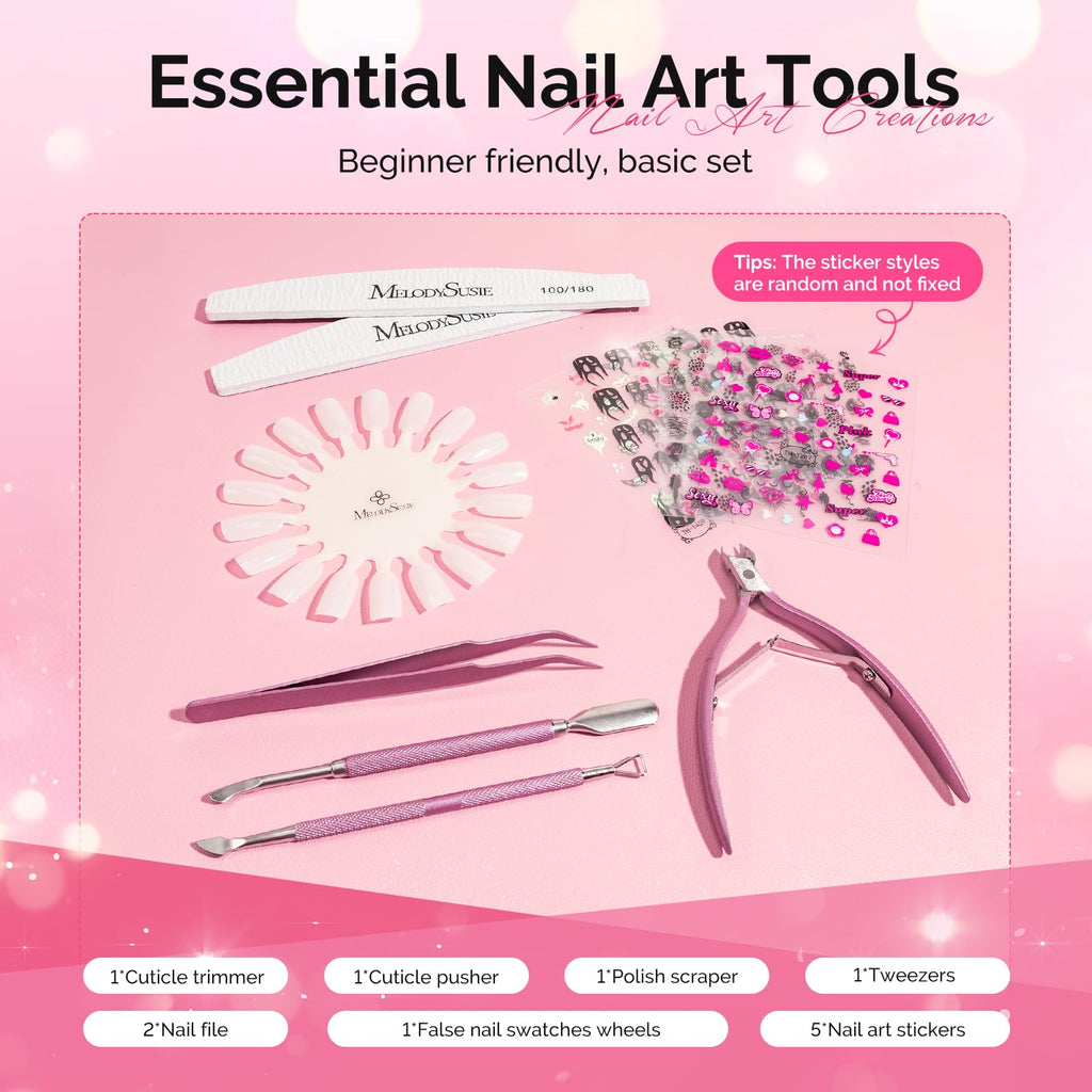 MelodySusie Gel Nail Polish Kit with UV Lamp, Builder Gel, Base and Top Coat