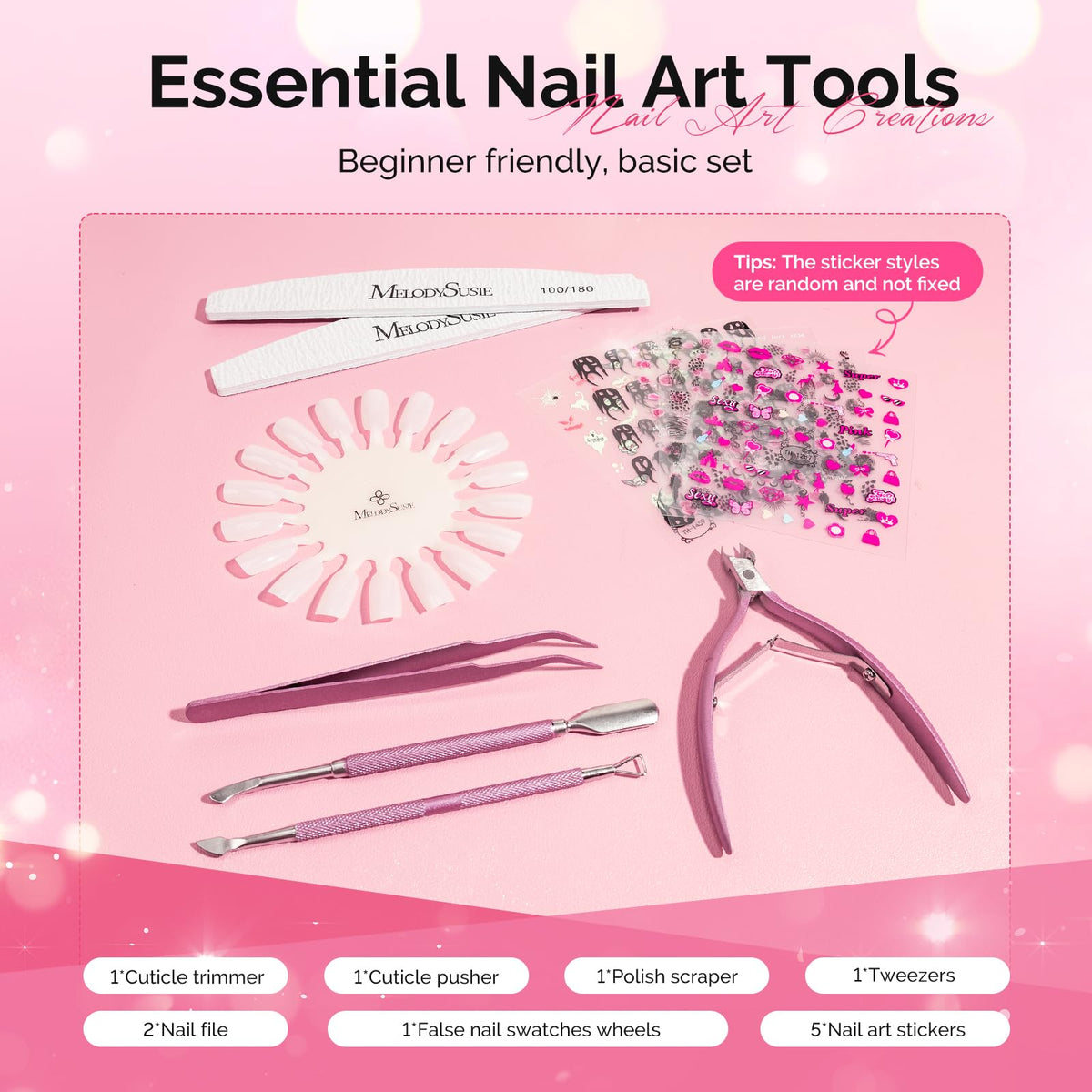 MelodySusie Gel Nail Polish Kit with UV Lamp, Builder Gel, Base and Top Coat