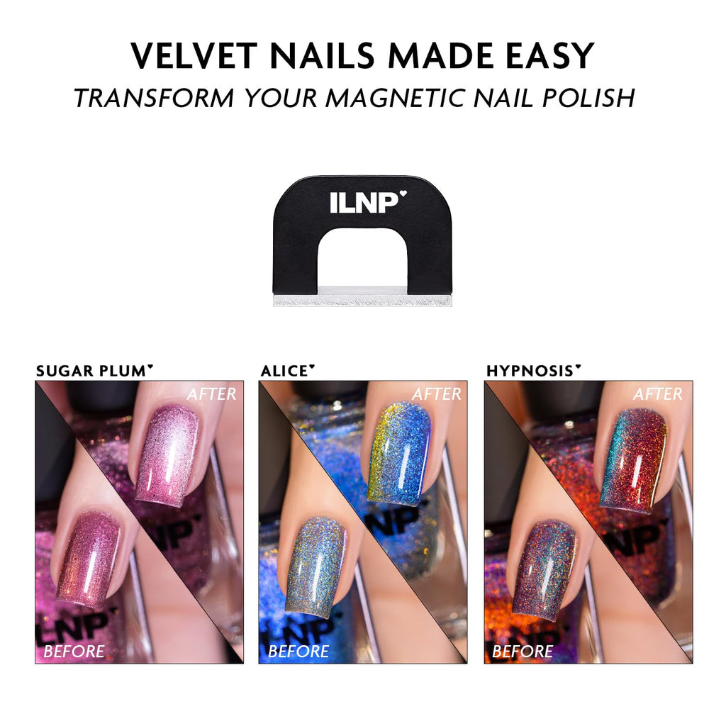 ILNP Black U Magnet Nail Art Tool for Velvet and Aura Effects
