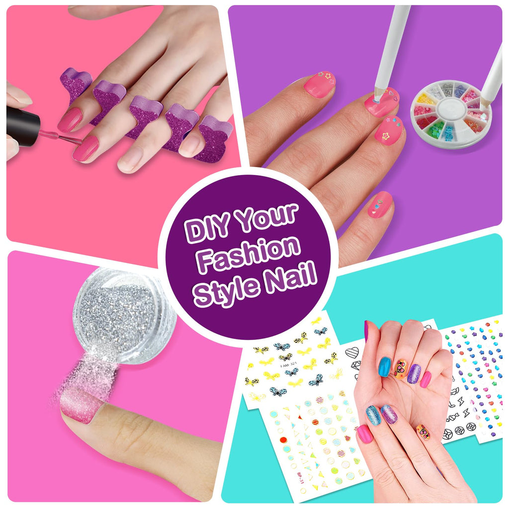 Combaybe Kids Nail Polish Set with Peelable Polish and Nail Dryer