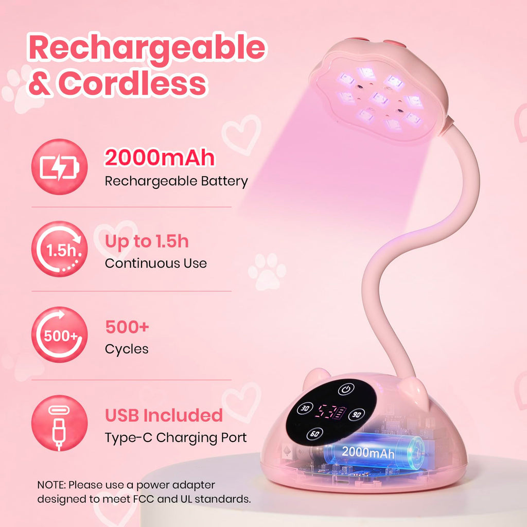 Meowgic Mini Cordless UV LED Nail Lamp