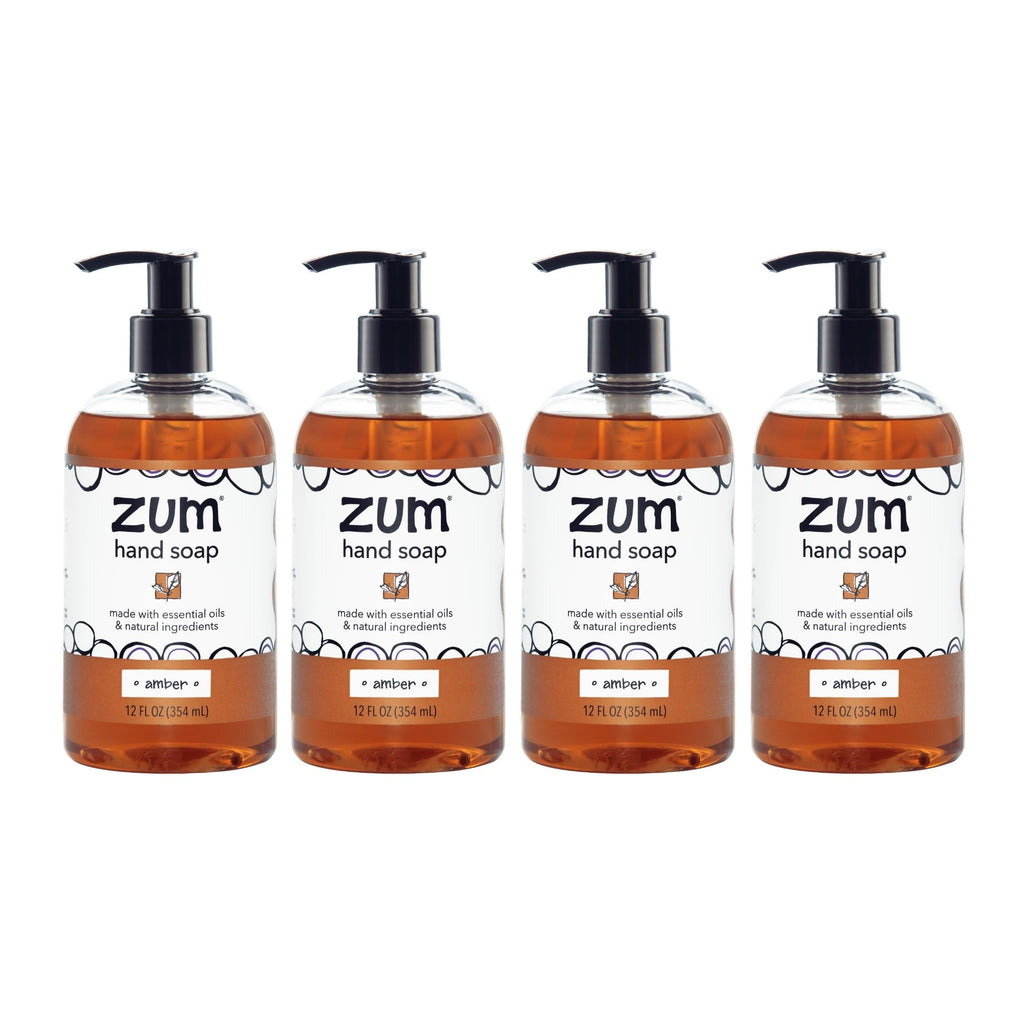 Zum Indigo Wild Amber Hand Soap Natural Liquid Soap 12 oz 4 Pack