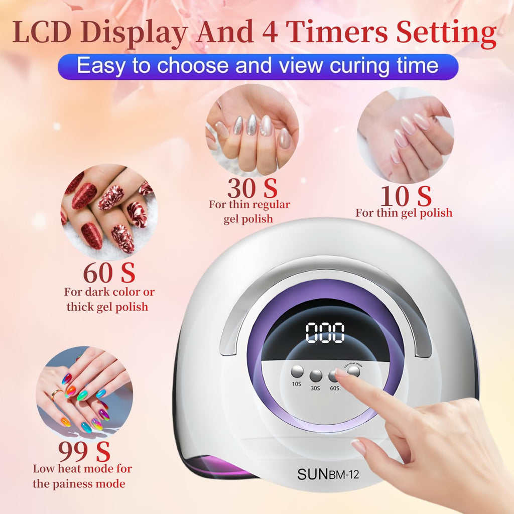 UV LED Nail Lamp with 72 Beads, 300W Gel Polish Nail Dryer