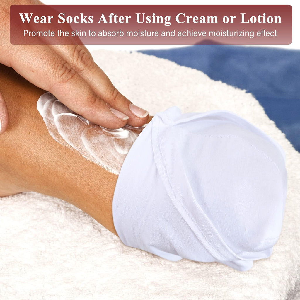 Geyoga Moisturizing Cotton Socks for Dry Feet, Reusable Spa Socks