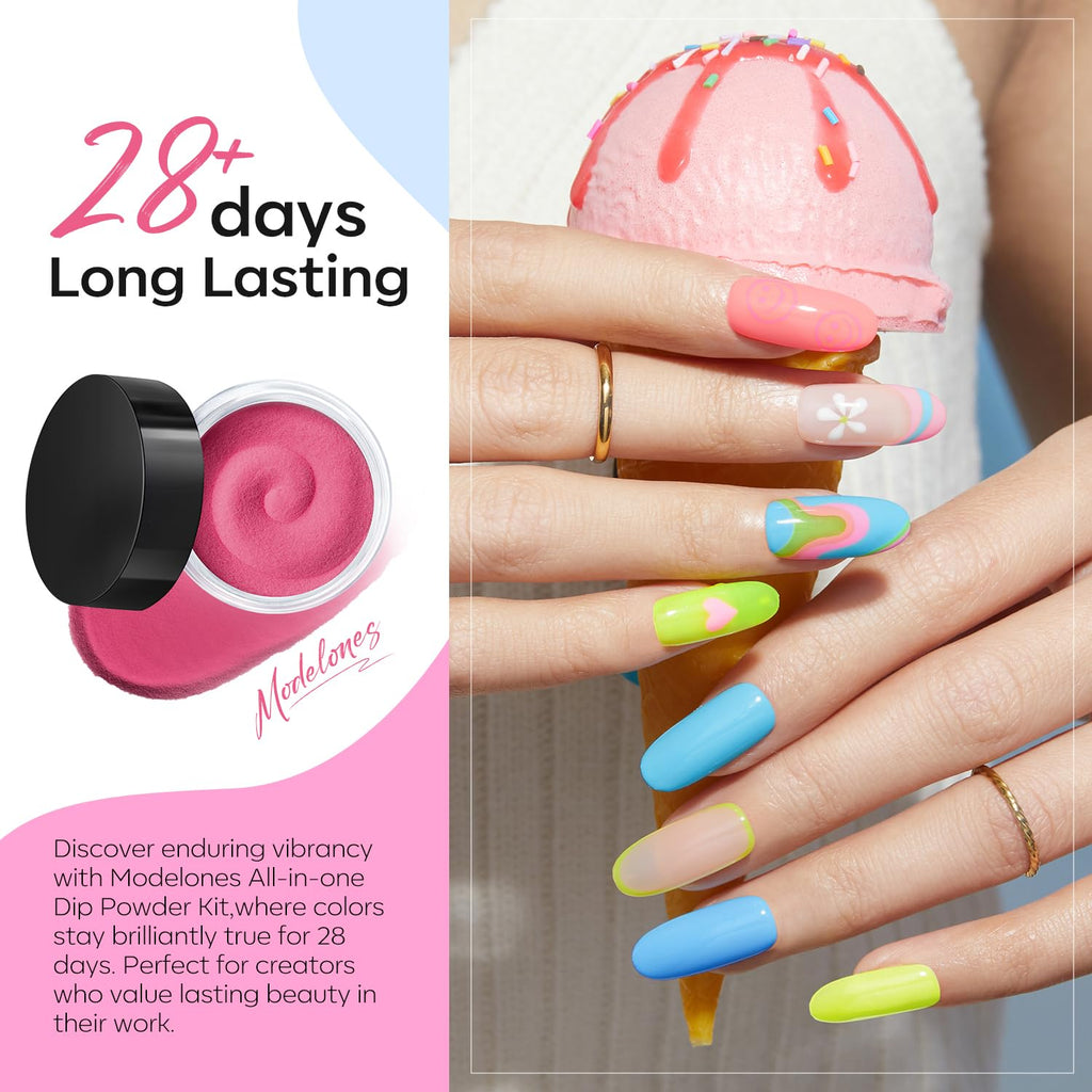 Modelones Dip Powder Nail Kit, 20-Color Set with Liquids and Tools
