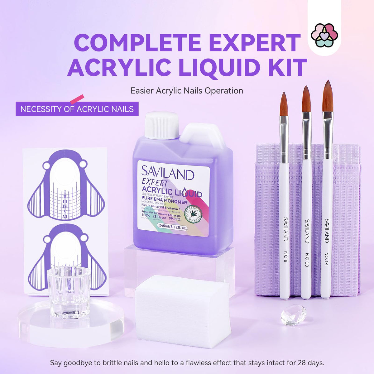 SAVILAND Pure EMA Acrylic Liquid Monomer Nail Kit