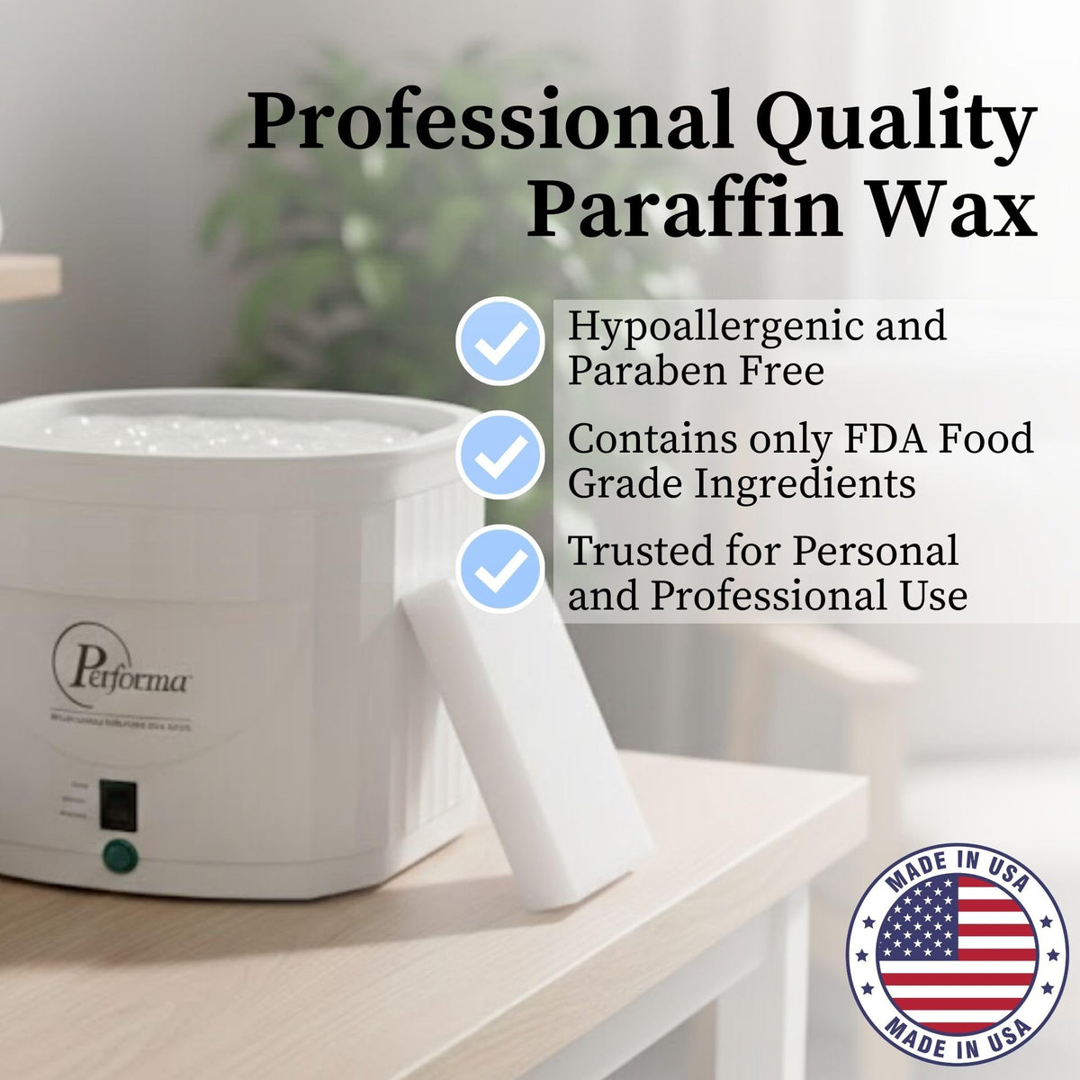 Performa Unscented Medical-Grade Paraffin Wax Refill Blocks, Case of 6