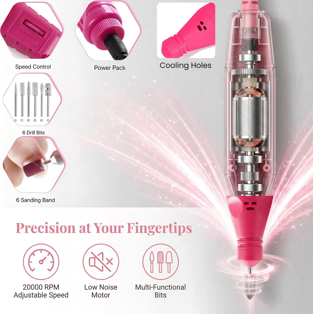 Professional Acrylic Nail Kit with UV Lamp, Drill & Nail Art Tools