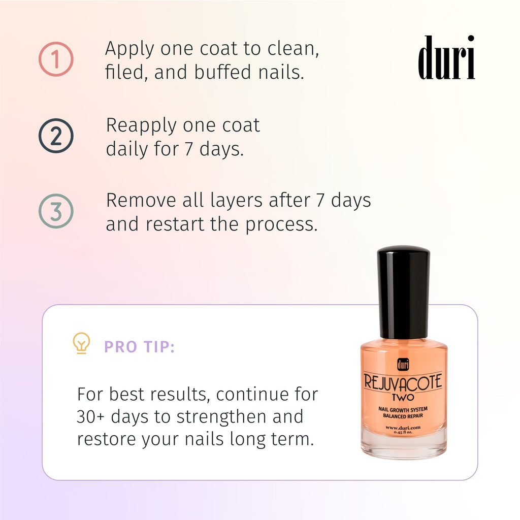 Duri Rejuvacote 2 Nail Growth Base and Top Coat